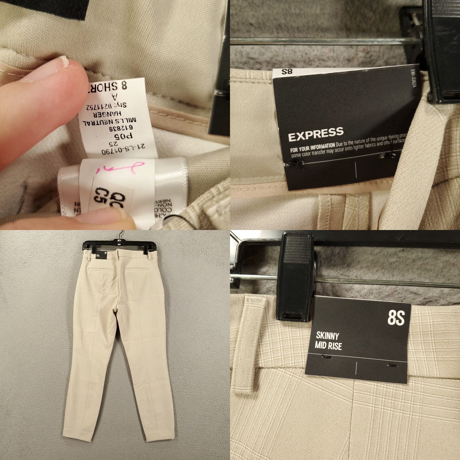 Express Express Dress Pants Womens Size 8S Beige Supersoft Twill Office 8 Short New NWT Size 30" / US 8 / IT 44 - 9 Thumbnail