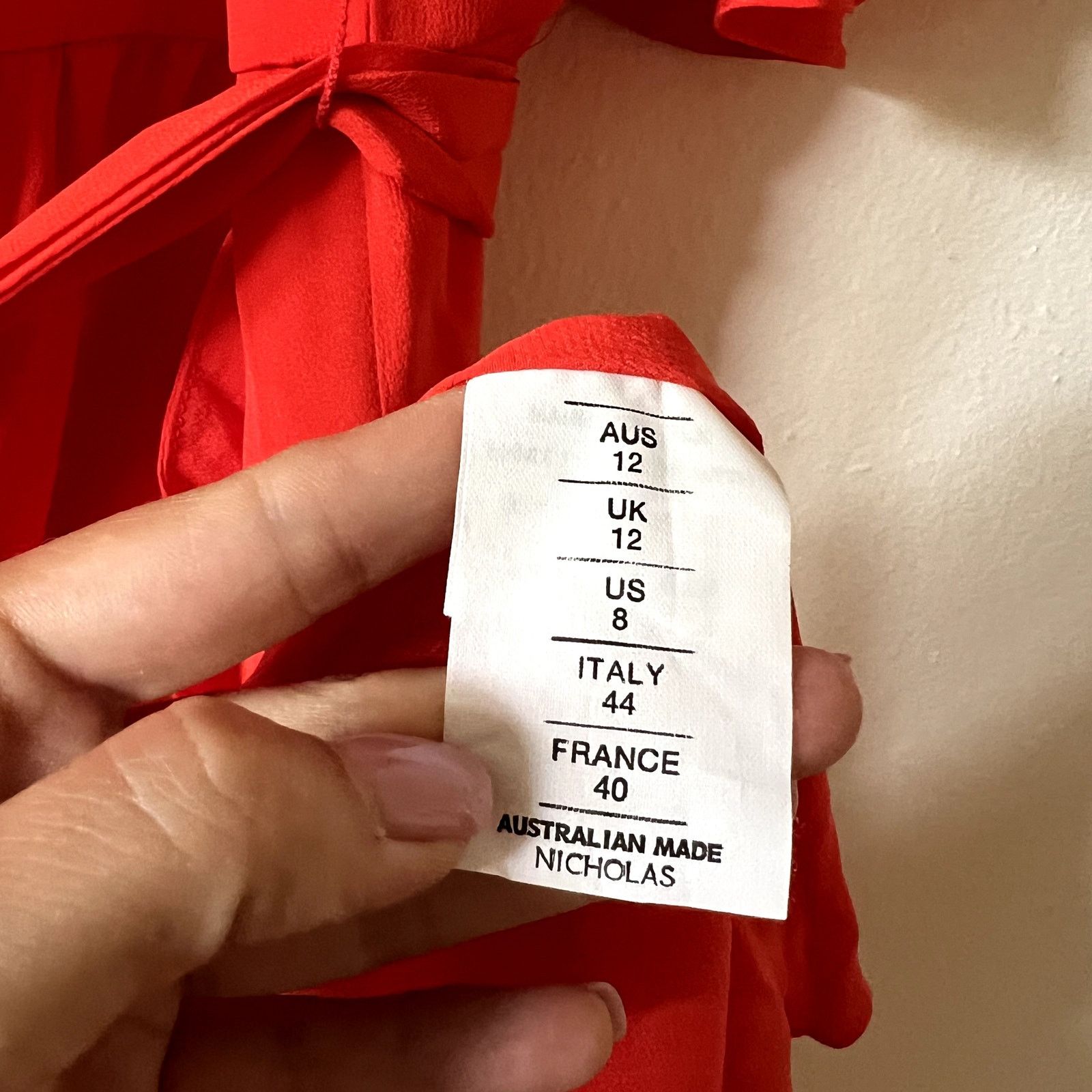 NICHOLAS Nicholas Georgette Wrap Midi Dress Poppy Red size 8 CL2 Size M / US 6-8 / IT 42-44 - 9 Thumbnail