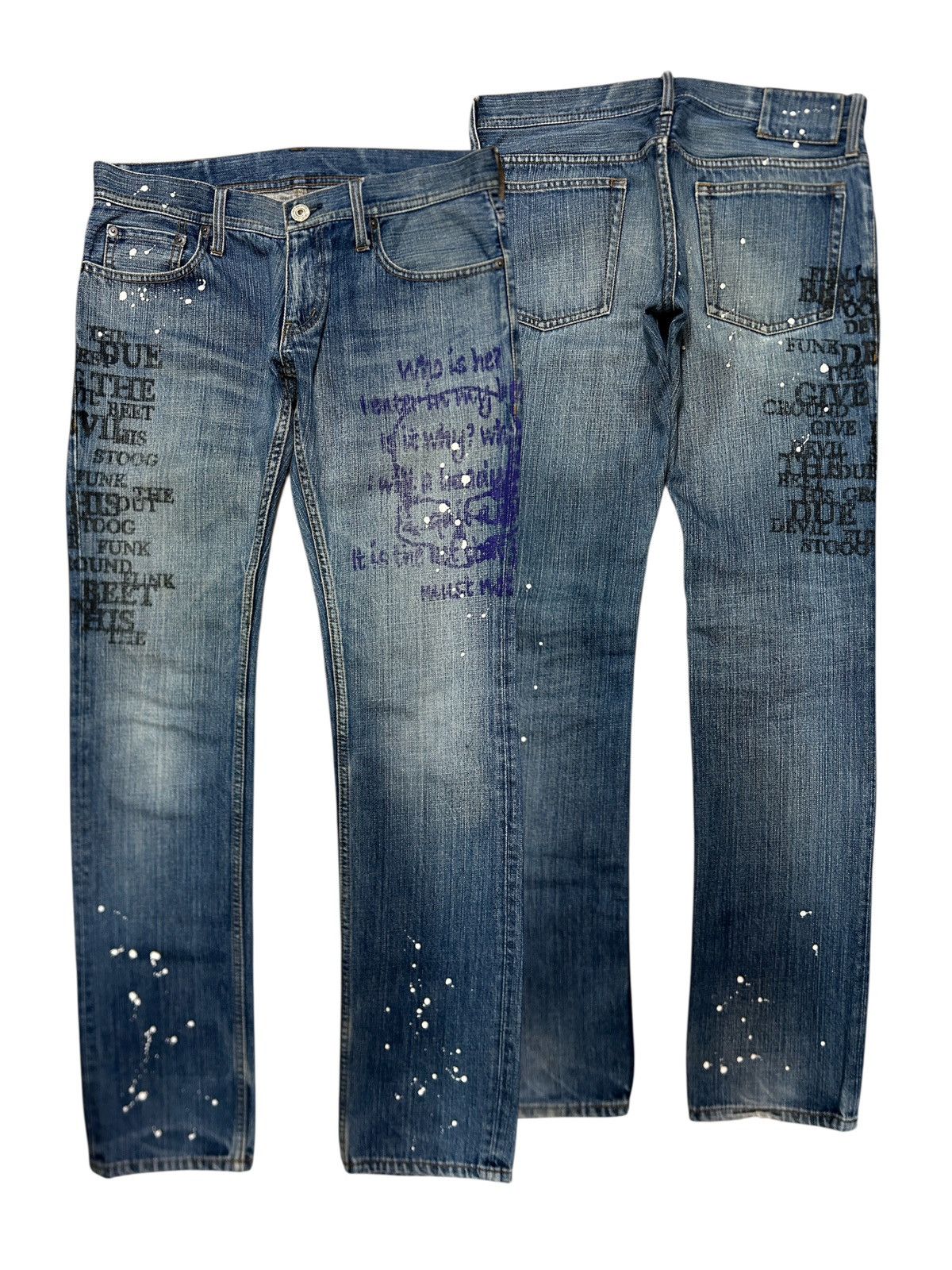 Japanese Brand Vintage Edge Rupert Skull Scriptures Jeans Size US 32 / EU 48 - 1 Thumbnail