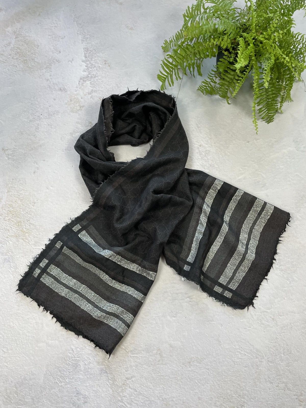 Gucci Gucci Scarf Monogram GG Pattern Print Size ONE SIZE - 2 Thumbnail