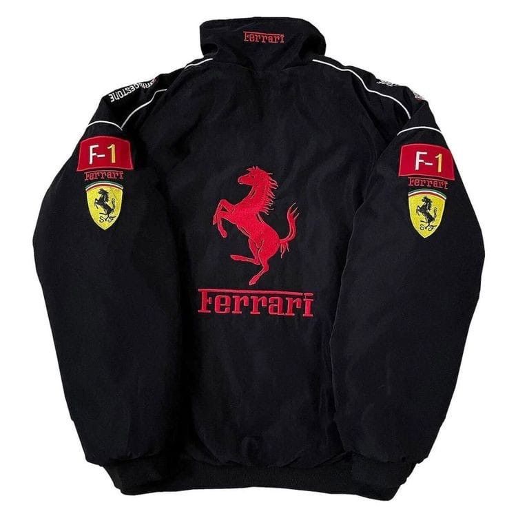 Ferrari Vintage Black Ferrari Racing- Jacket Motorsport Style Jacket Size US XL / EU 56 / 4 - 2 Thumbnail