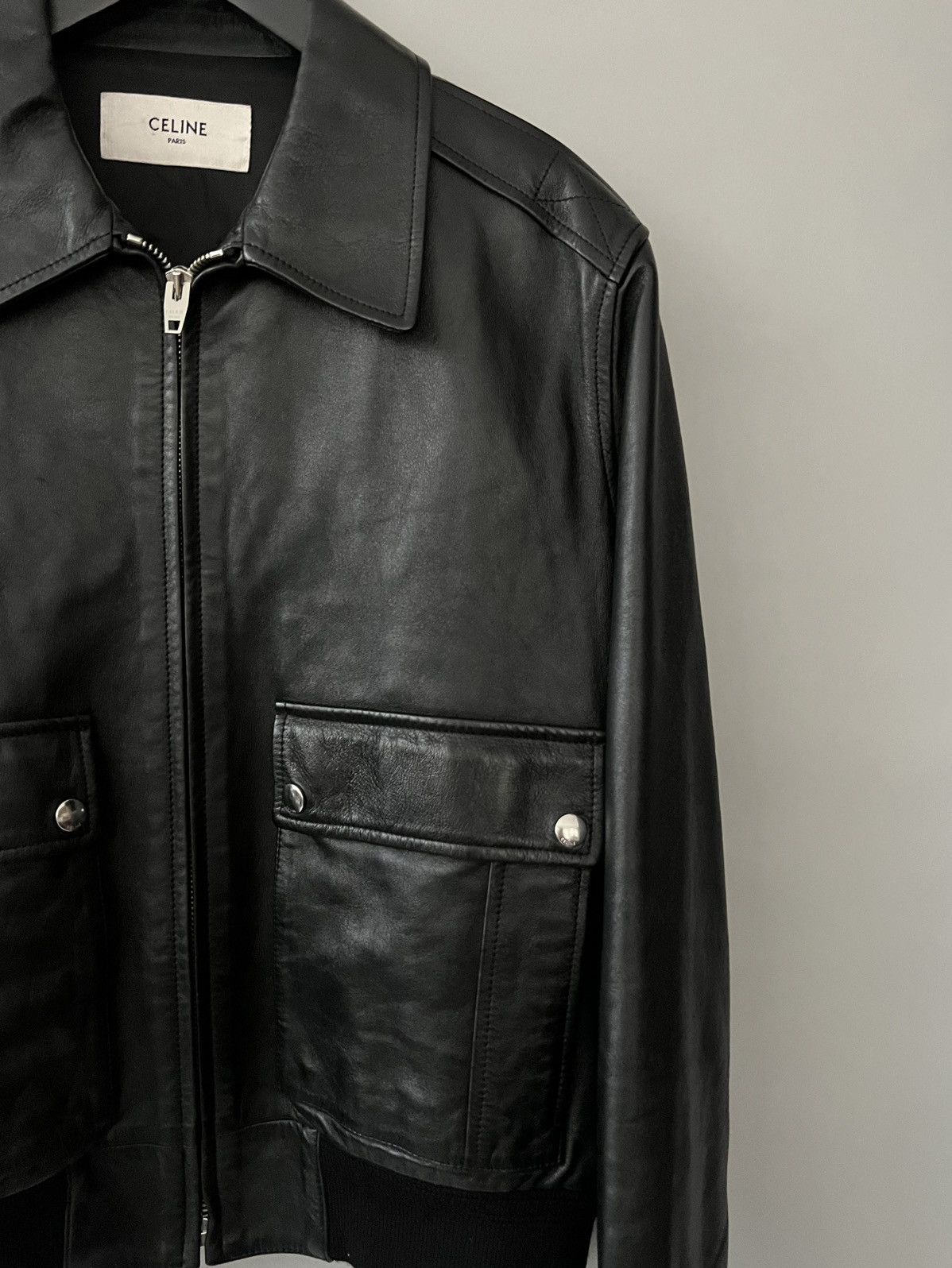 Celine $5.2k Celine Leather Blouson Jacket Size US M / EU 48-50 / 2 - 6 Thumbnail