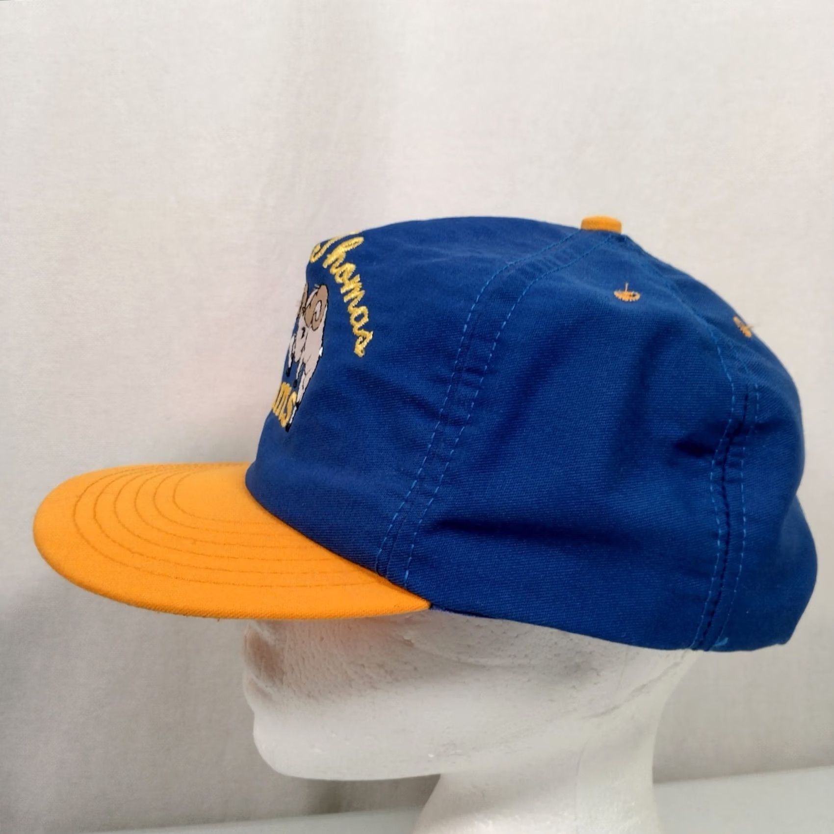 Vintage VINTAGE Davis Thomas West Virginia Rams Baseball Cap Hat Blue Gold Ram Snap Back Men One Size Cotton Canvas Adjustable Embroidered Rams Cap Size ONE SIZE - 6 Thumbnail