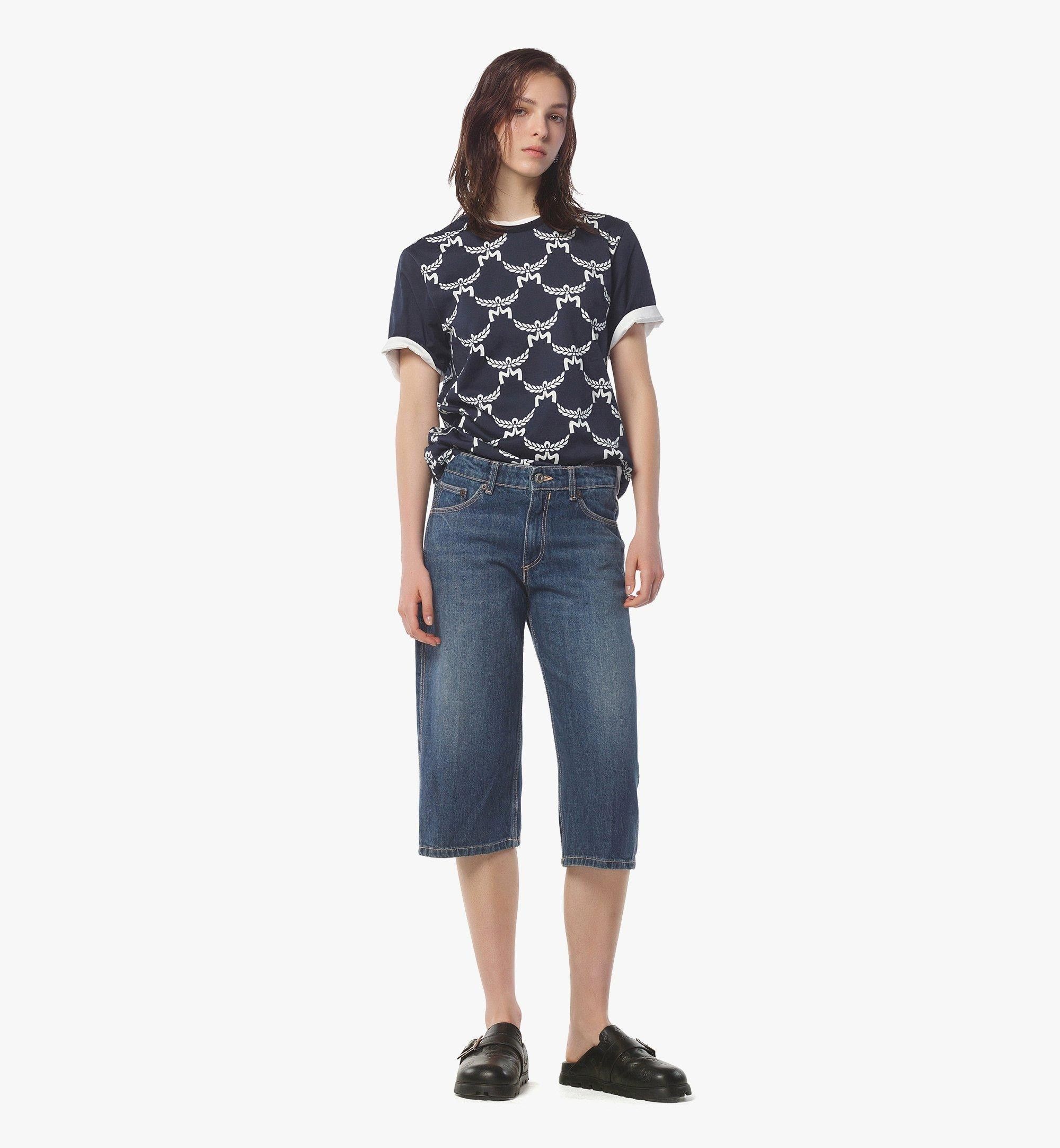MCM o1mt1gz0126 Lauretos Monogram T-Shirt in Blue Size L / US 10 / IT 46 - 2 Thumbnail
