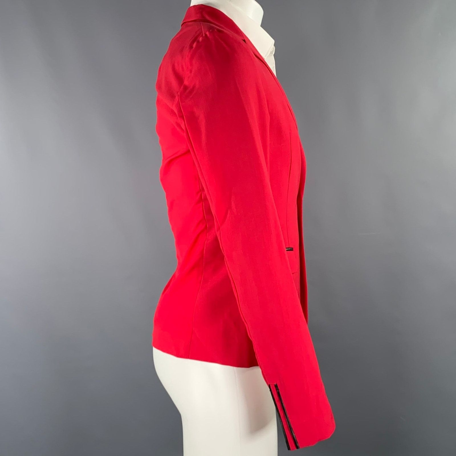 Roberto Cavalli ROBERTO CAVALLI Size 38 Red Raspberry Wool Blend Sport Coat Size 38R - 3 Thumbnail