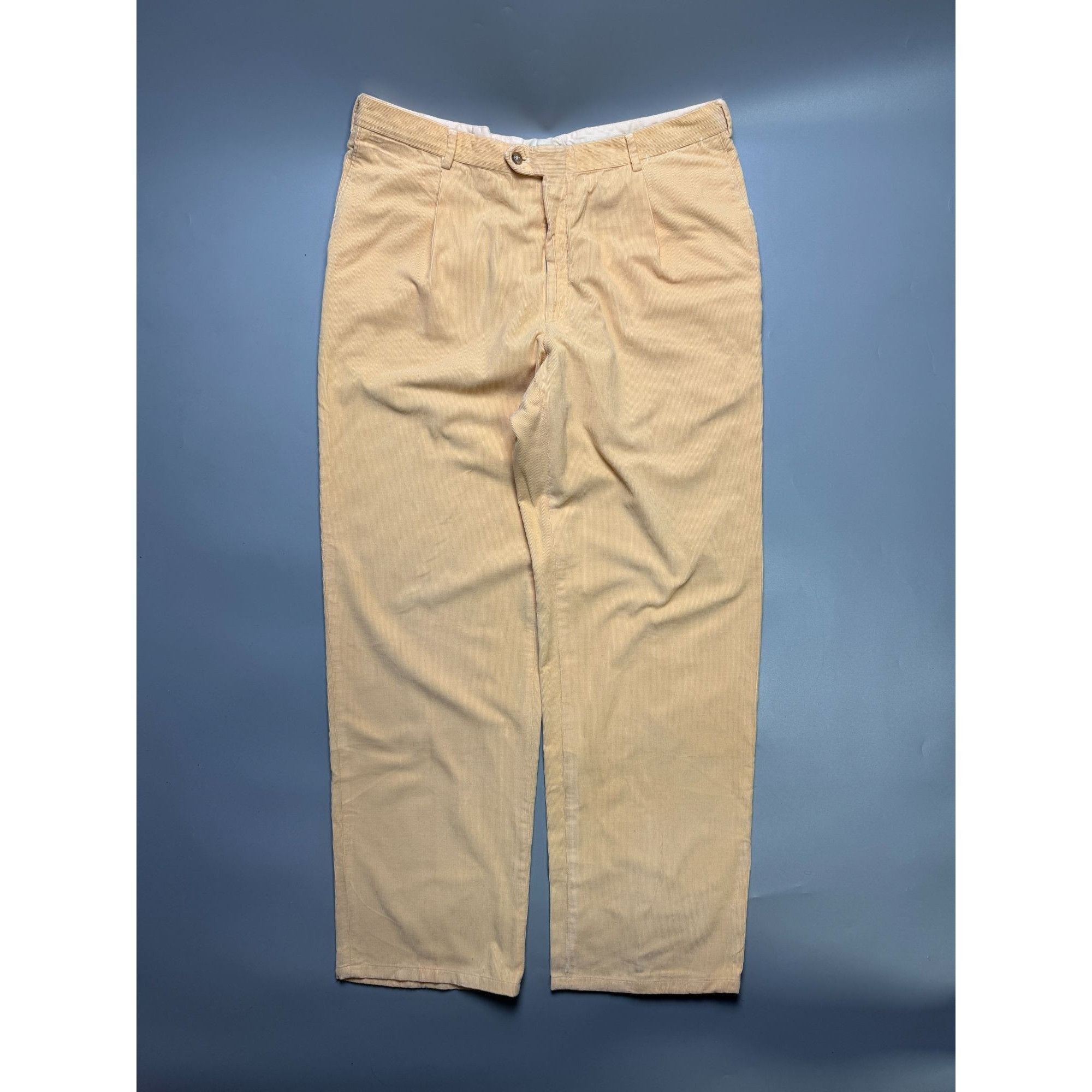 Brioni Brioni Cervinia Corduroy Yellow Formal Trousers (Y1142) Size US 38 / EU 54 - 1 Thumbnail