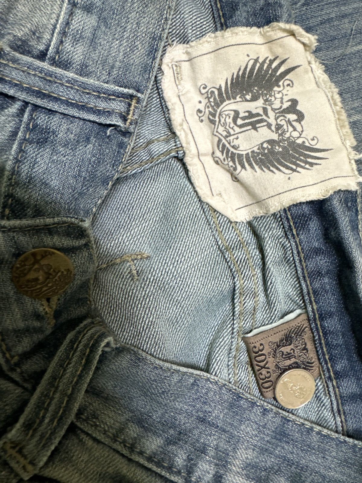 FUSAI × Vintage VINTAGE F.U.S.A.I CLAW MARK ACID WASH DENIM JEANS Size US 30 / EU 46 - 18 Thumbnail