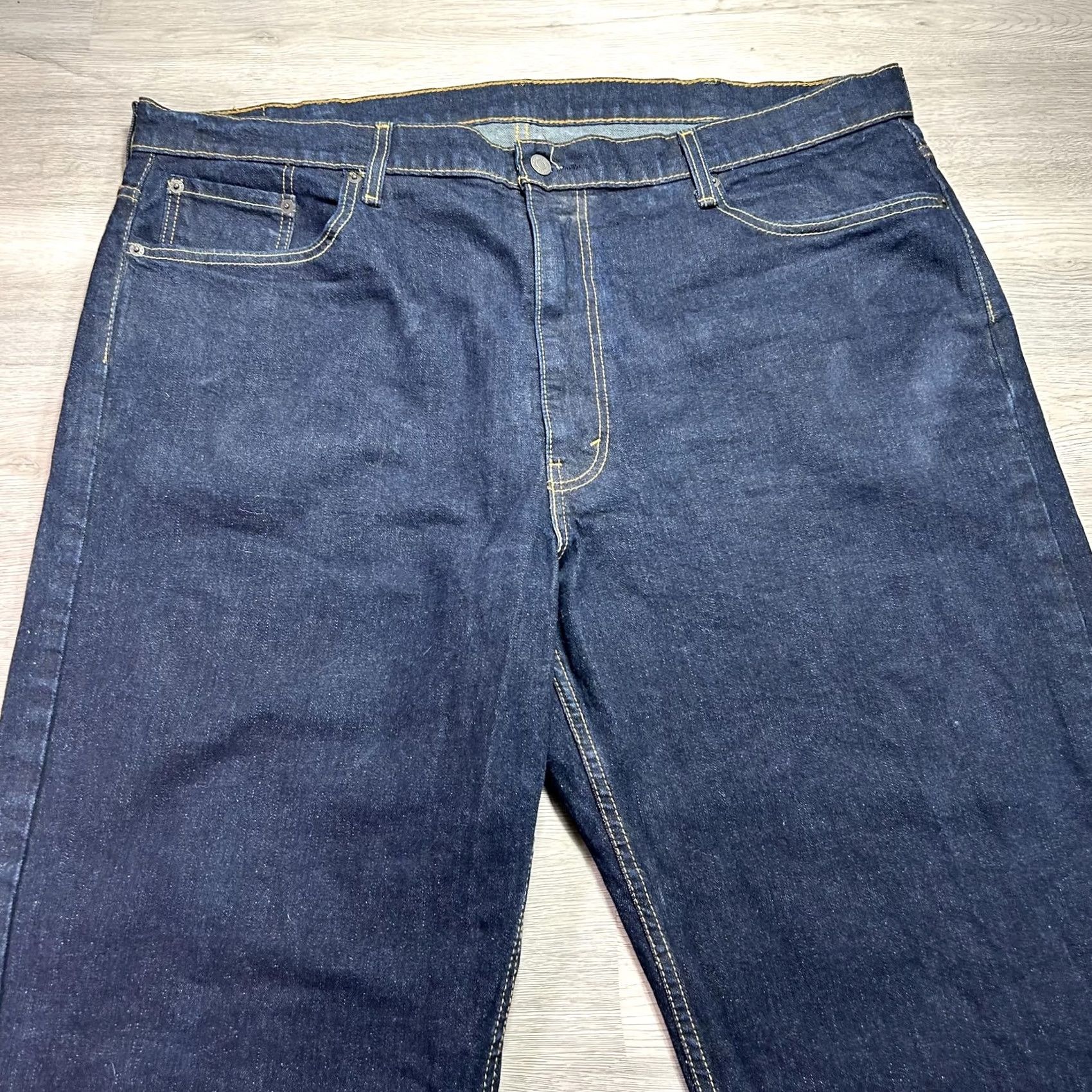 Levi's Levi's 550 Relaxed Jeans Mens W44 L29 Blue Denim Dark Wash Stretch Tapered 550 Jeans Size US 39 - 3 Thumbnail