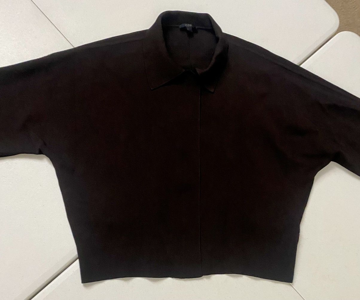 Cos COS Dark Brown Cropped Oversized Scrunched Back Cardigan L Size L / US 10 / IT 46 - 7 Thumbnail