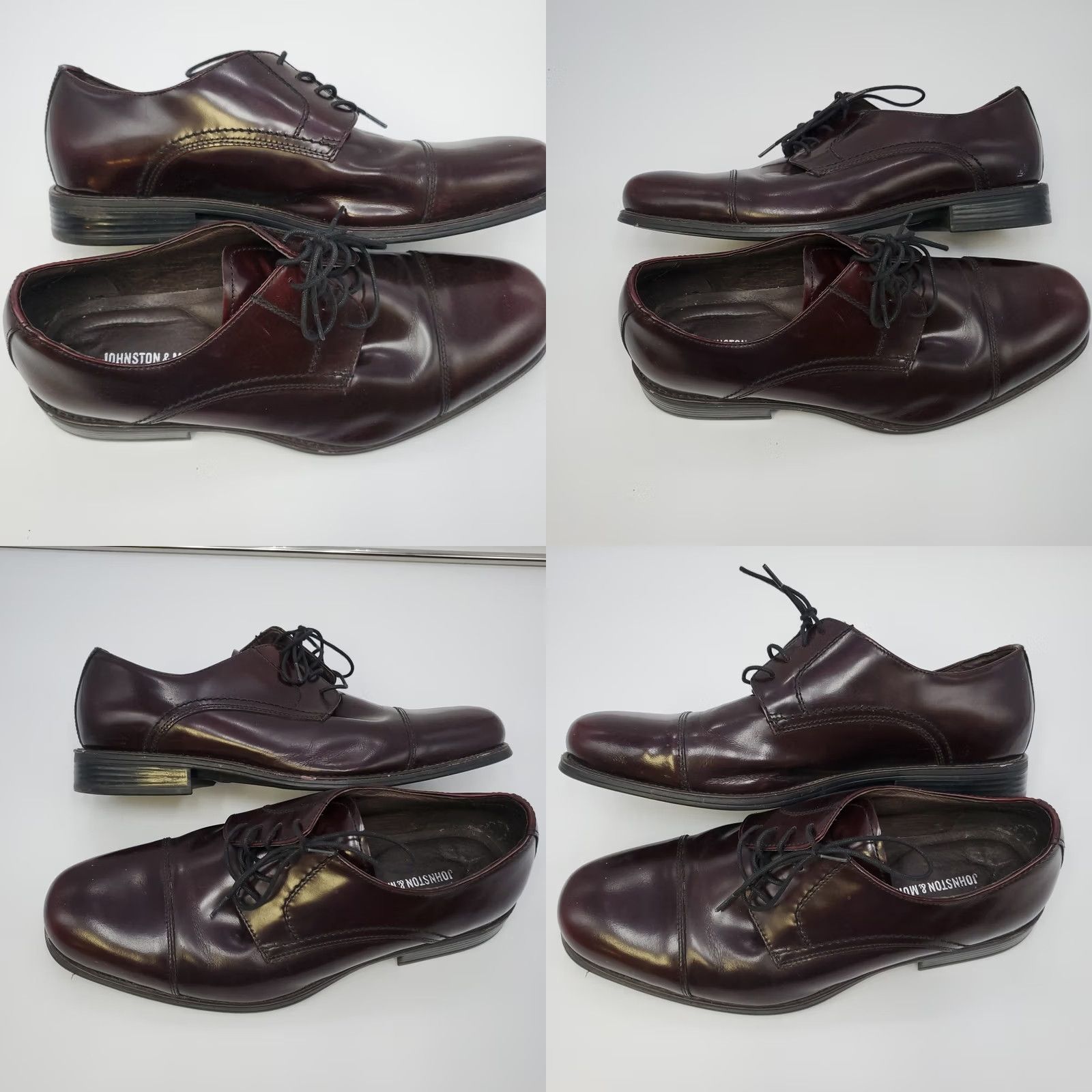 Johnston & Murphy Johnston & Murphy Atchison Cap Toe Dress Shoe Burgundy 11 M Oxford Men Leather Lace Up Cap Toe Classic Style Size ONE SIZE - 9 Thumbnail