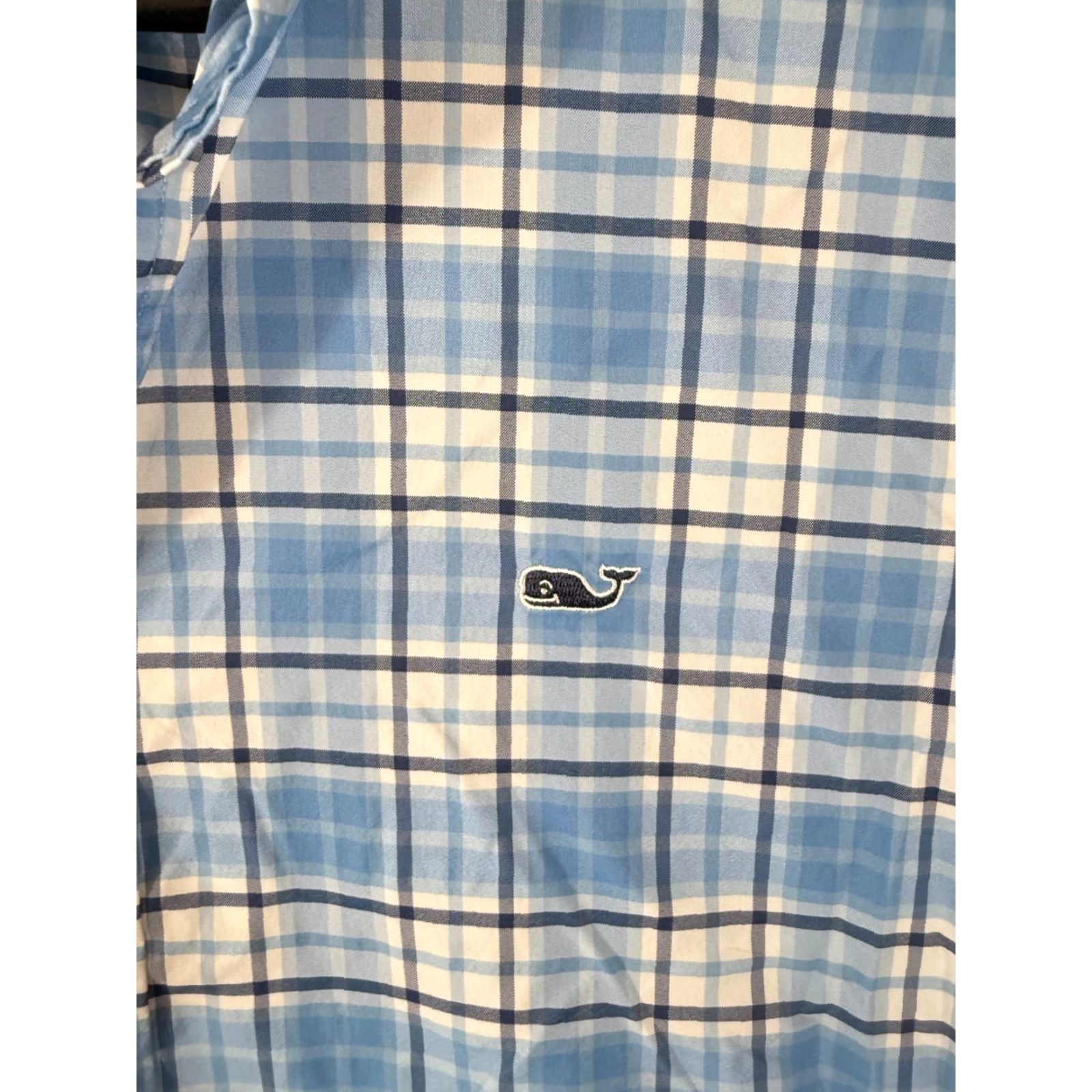 Vineyard Vines Vineyard Vines Whale Shirt Mens M White Blue Plaid Slim Fit Stretch Button-Down Size US M / EU 48-50 / 2 - 5 Thumbnail