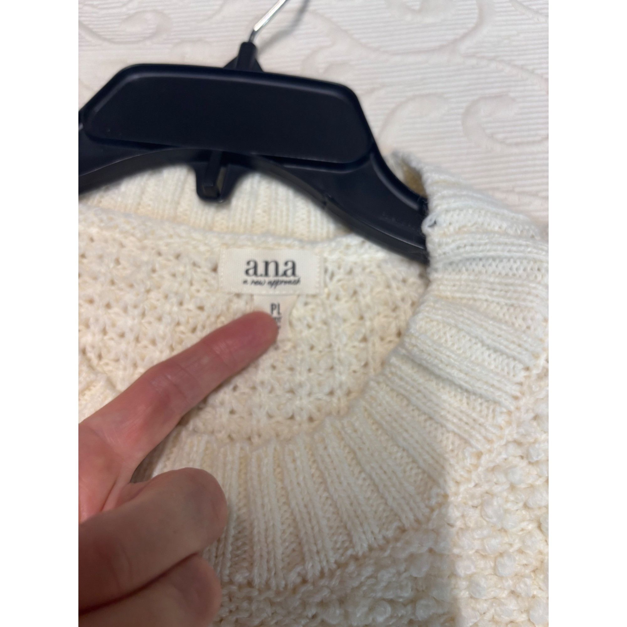 Other a.n.a Petite Women’s Textured Stitch Crew Neck Sweater, Ivor Size ONE SIZE - 12 Thumbnail