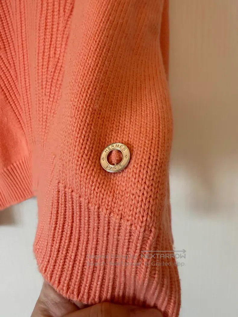 Hermes Hermes Pink Orange Cashmere Sweater with Loose Batwing Sle Size XS / US 0-2 / IT 36-38 - 2 Thumbnail