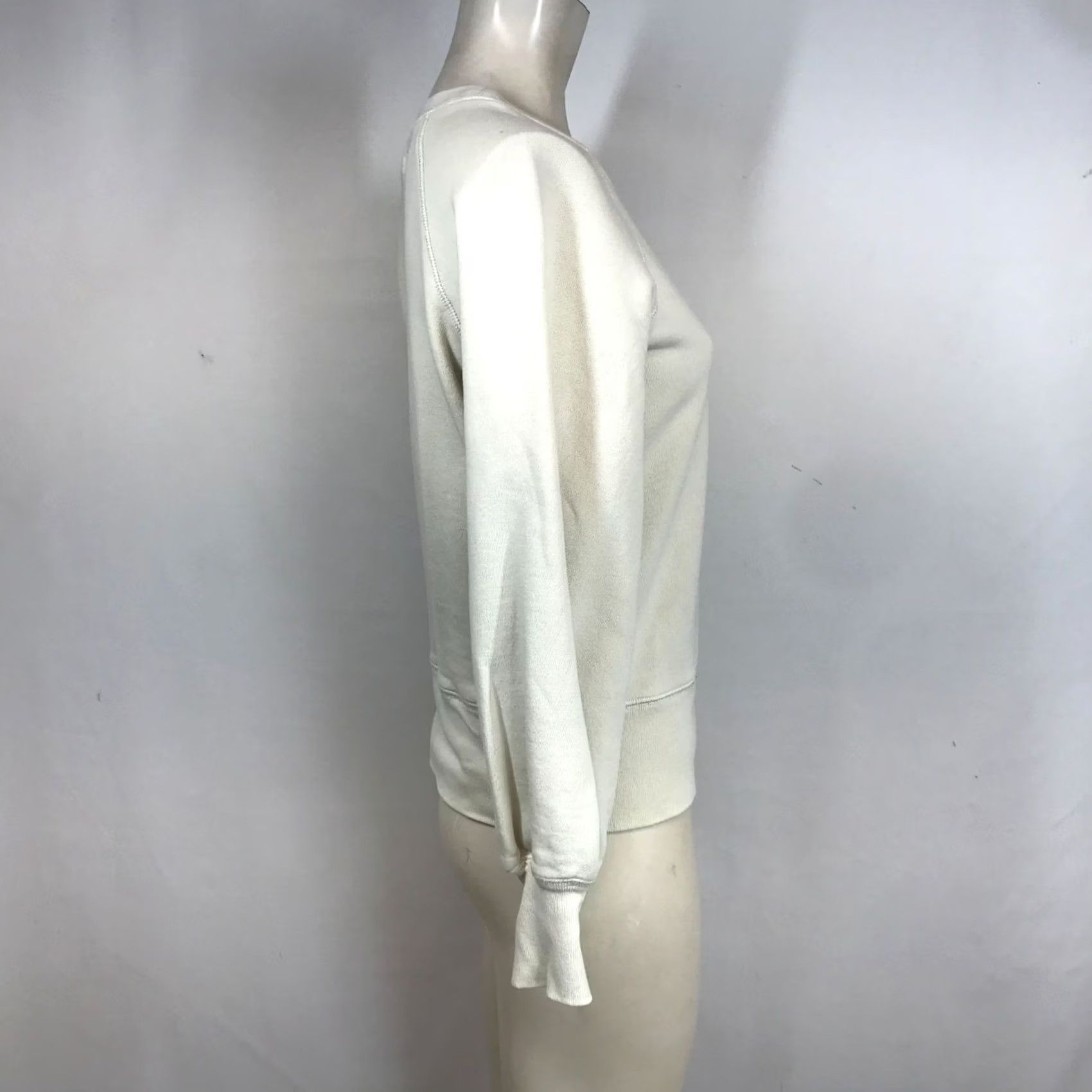 Madewell MADEWELL RIVET & THREAD WOMEN'S XS IVORY LONG SLEEVE CREW NECK SWEATSHIRT Size XS / US 0-2 / IT 36-38 - 4 Thumbnail