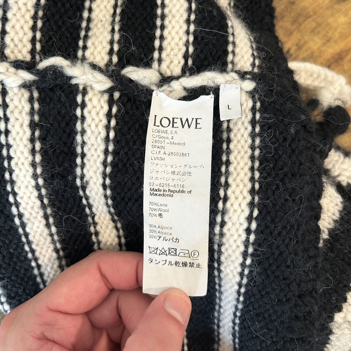Loewe Loewe heavyweight striped tassel fringe wool sweater Size US L / EU 52-54 / 3 - 3 Thumbnail