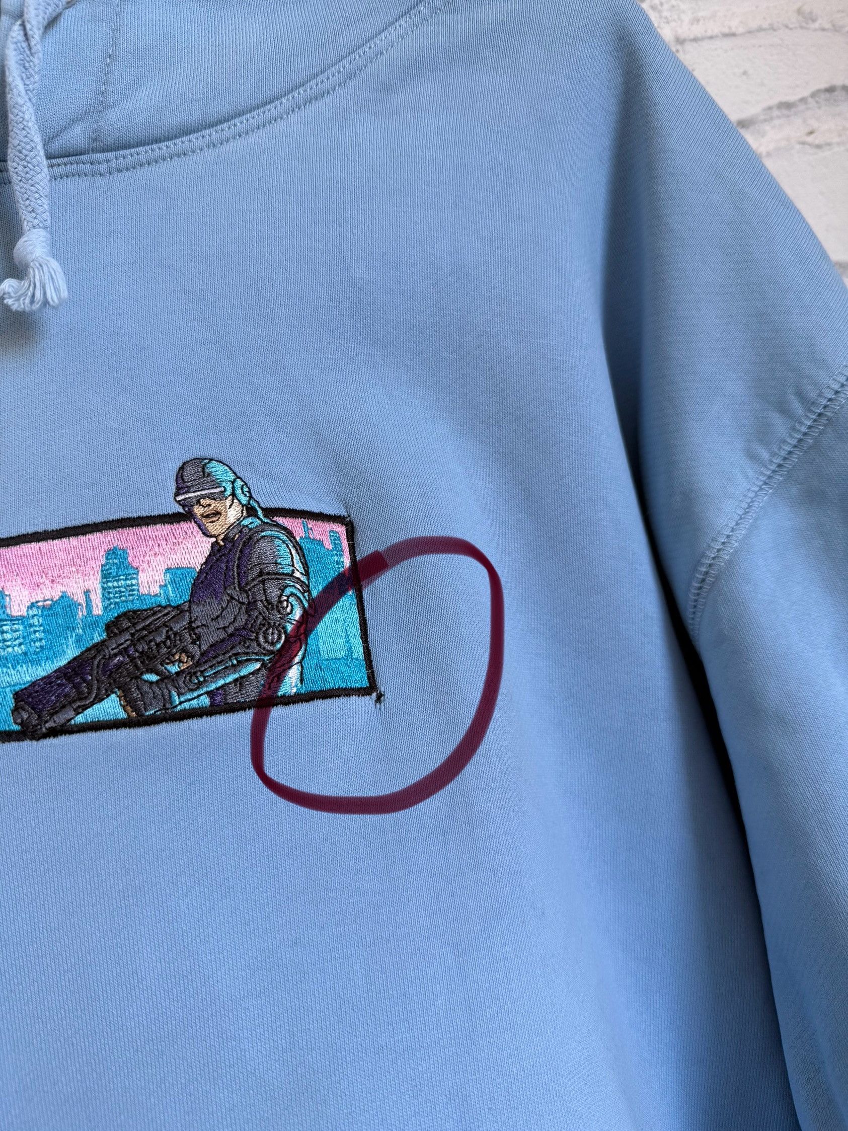 Derschutze Derschutze Grand Theft embroidered logo baby blue hoodie Size US L / EU 52-54 / 3 - 5 Thumbnail
