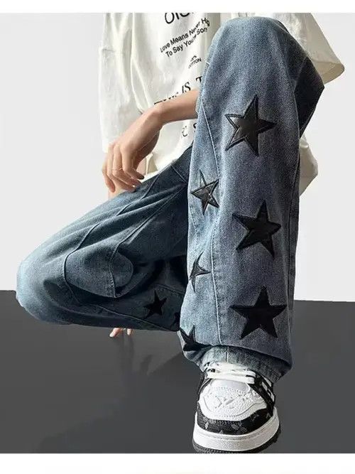 Jean Vintage Gothic Men Straight Loose Jeans Size US 38 / EU 54 - 3 Thumbnail