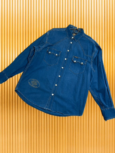 Harley Davidson × Vintage Japan JEANING GARAGE Cowboy Style Denim Shirt Size US XL / EU 56 / 4 - 1 Thumbnail