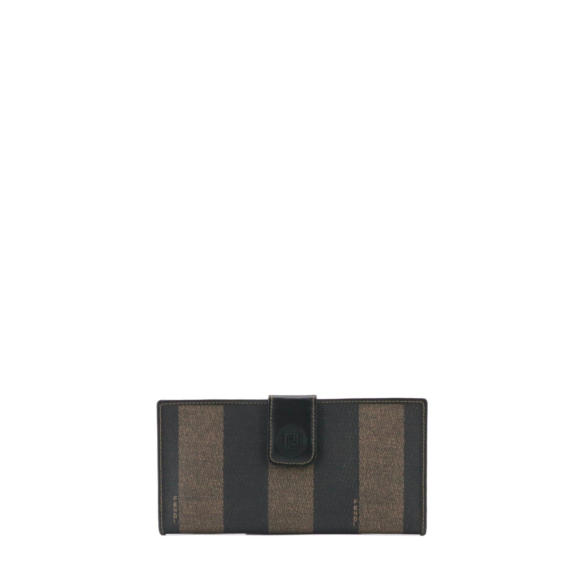 Fendi FENDI - Fendi wallet in striped leather and canvas Size ONE SIZE - 1 Thumbnail