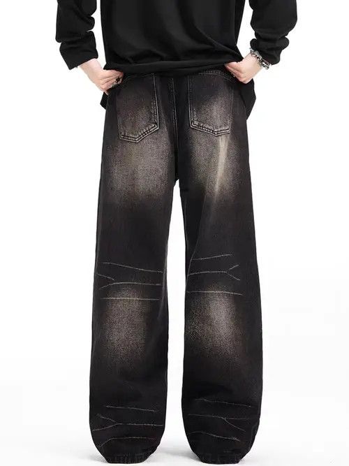 VIBE Retro high street straight wide leg jeans Size US 34 / EU 50 - 5 Thumbnail