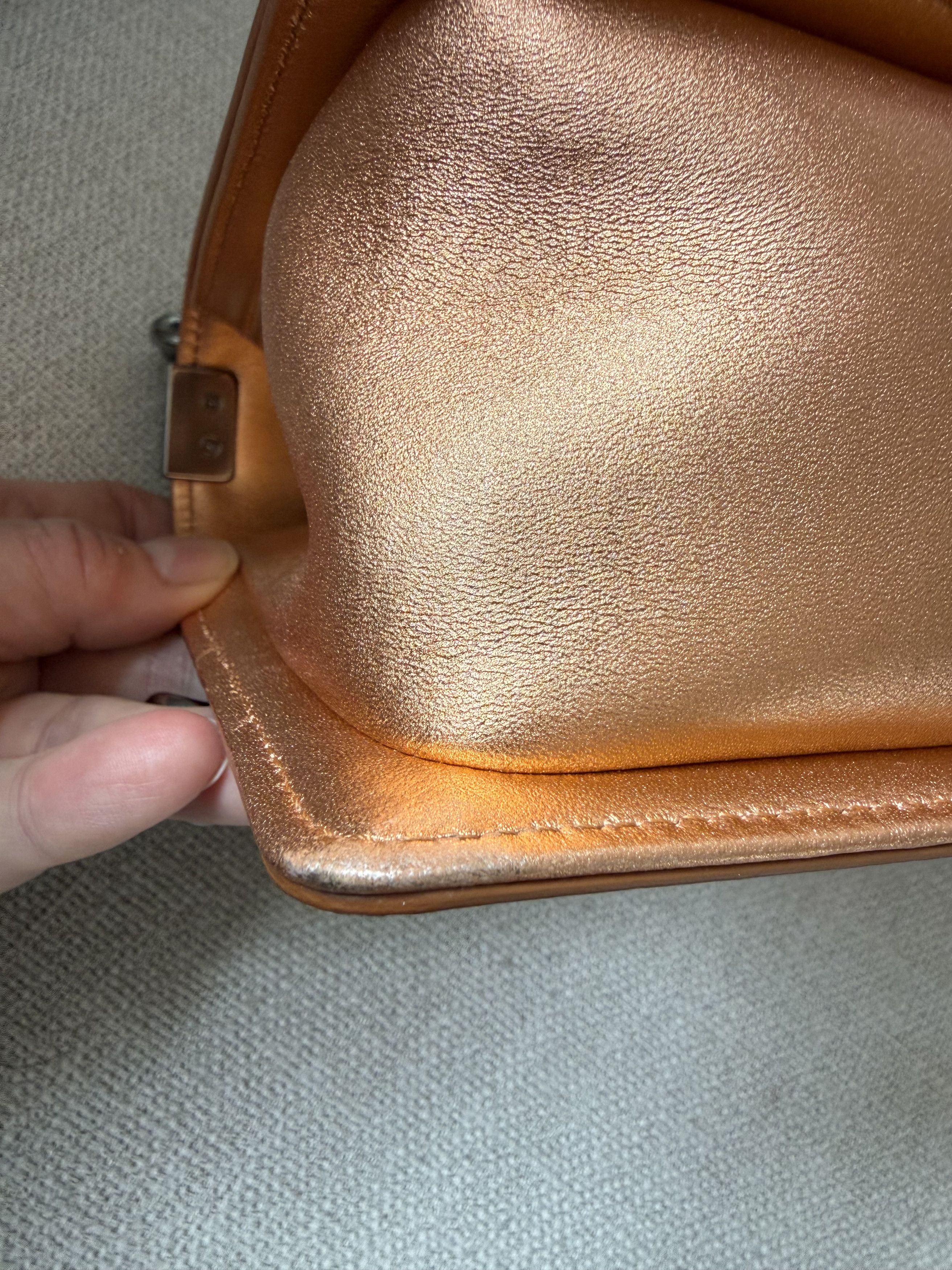 Chanel Chanel Boy Bag Metallic Bronze Quilted, Rare Edition Size ONE SIZE - 19 Thumbnail