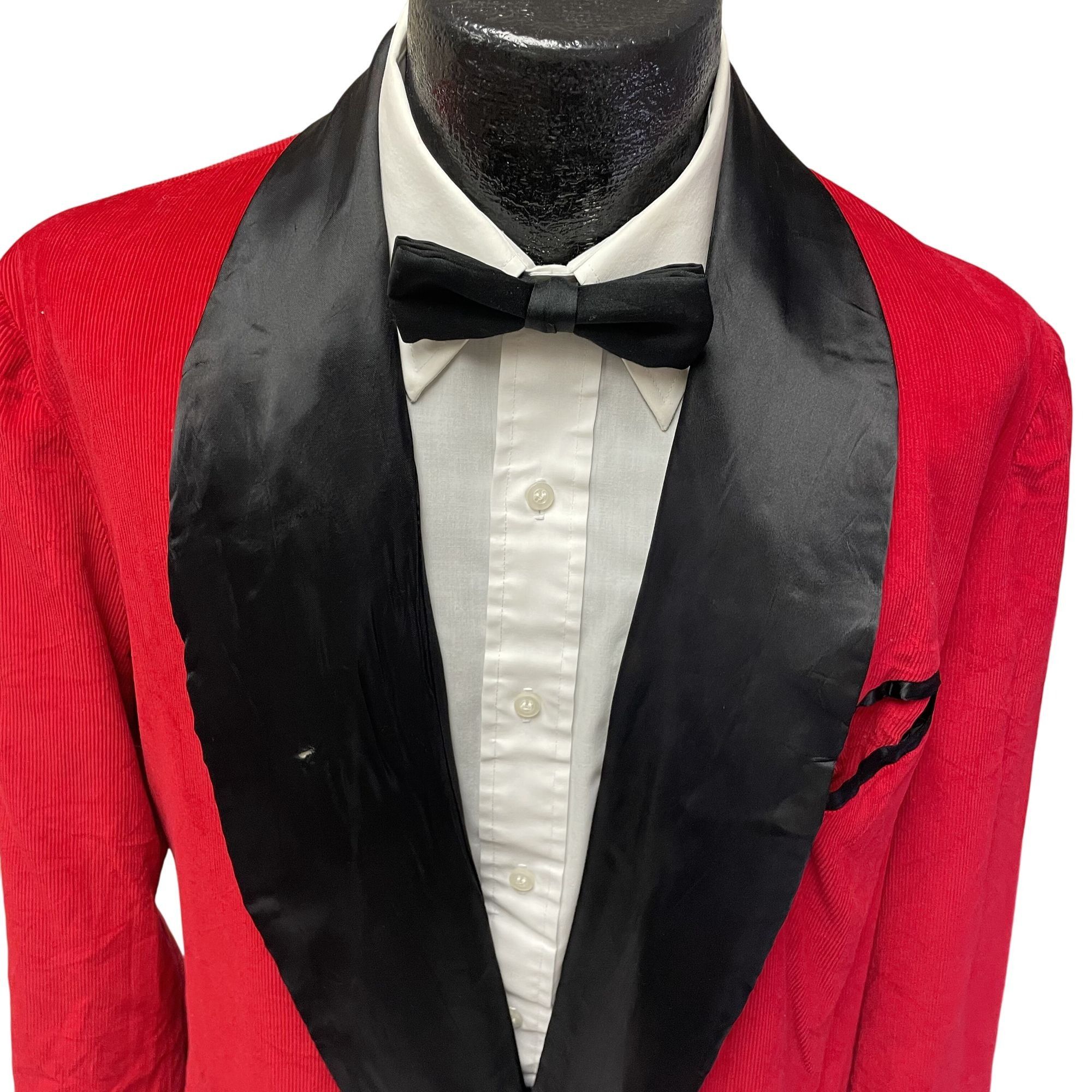 Other Vtg Corduroy ROCKABILLY Satin Shawl Collar Smoking Jacket Size 42L - 2 Thumbnail