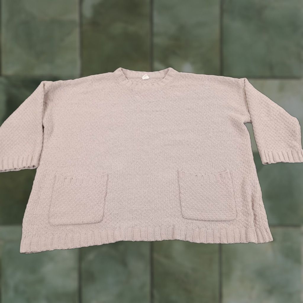 Anthropologie Anthropologie Beige Sweater Womens XS/S Pullover Crew Neck Oversized Loose Knit Size S / US 4 / IT 40 - 1 Thumbnail