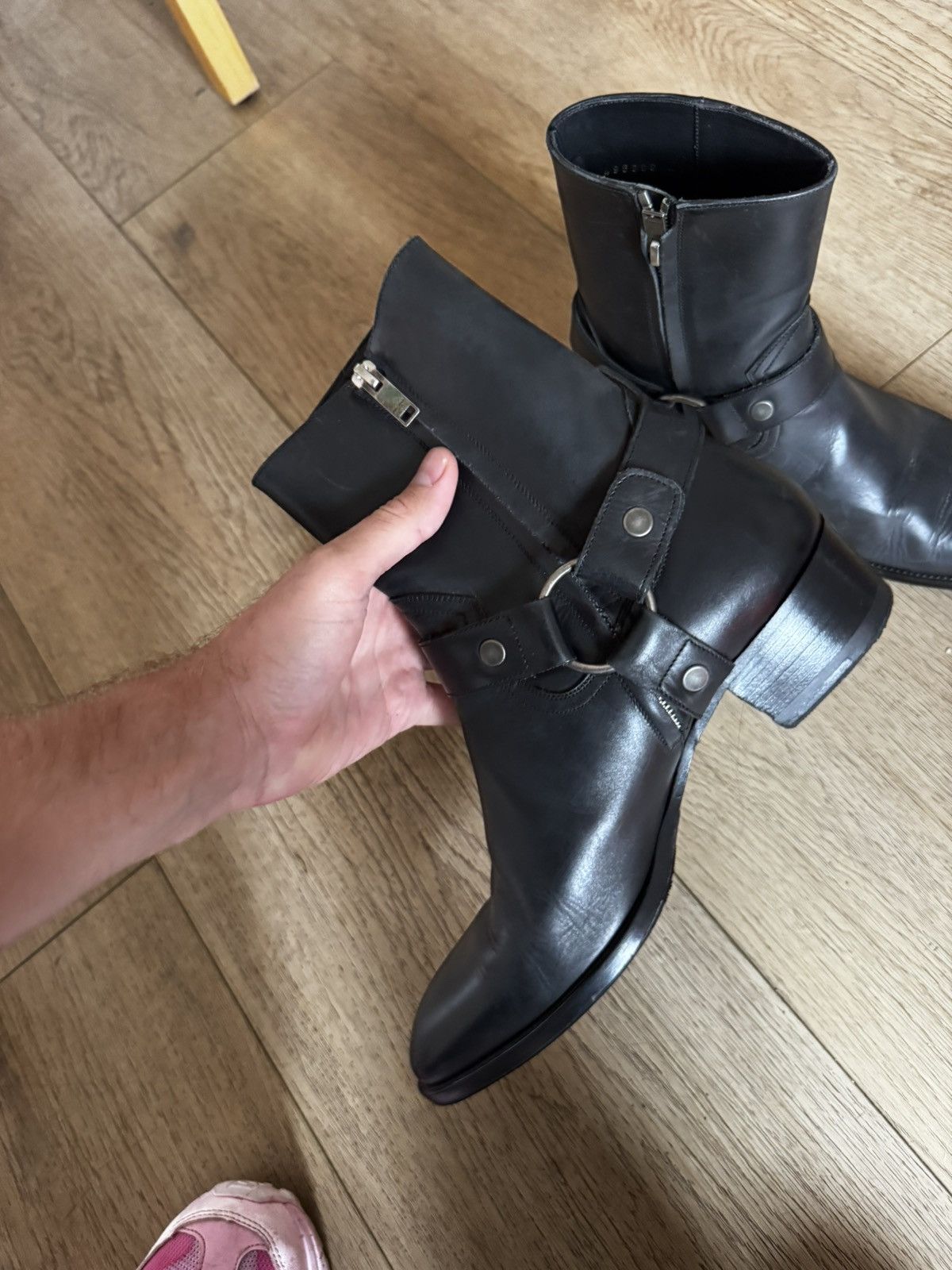 Saint Laurent Paris Hedi Leather Harness wyatts Size US 8 / EU 41 - 5 Thumbnail