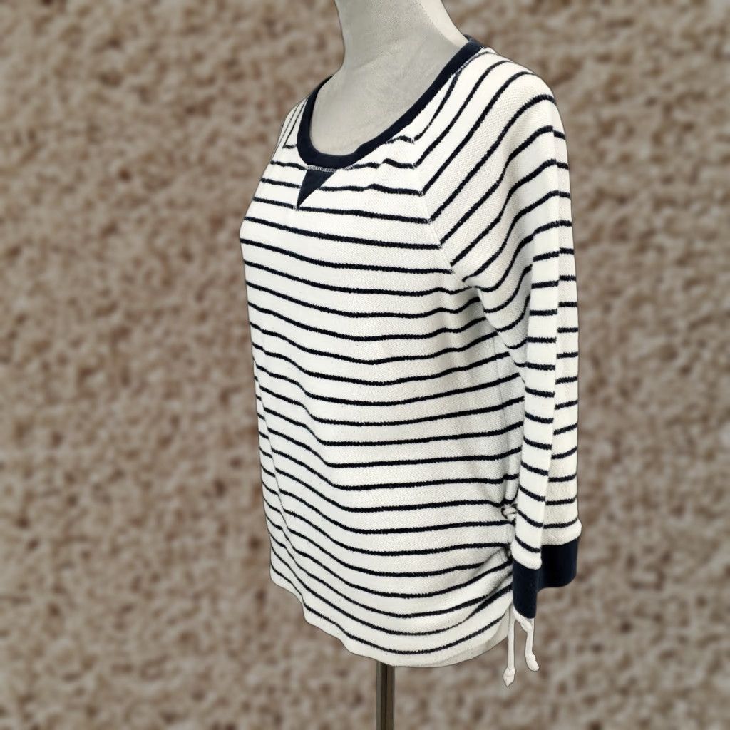Ralph Lauren Ralph Lauren Top Womens Large Terry Cloth Cinch Sides Blue White Stripes Shirt Size L / US 10 / IT 46 - 1 Thumbnail