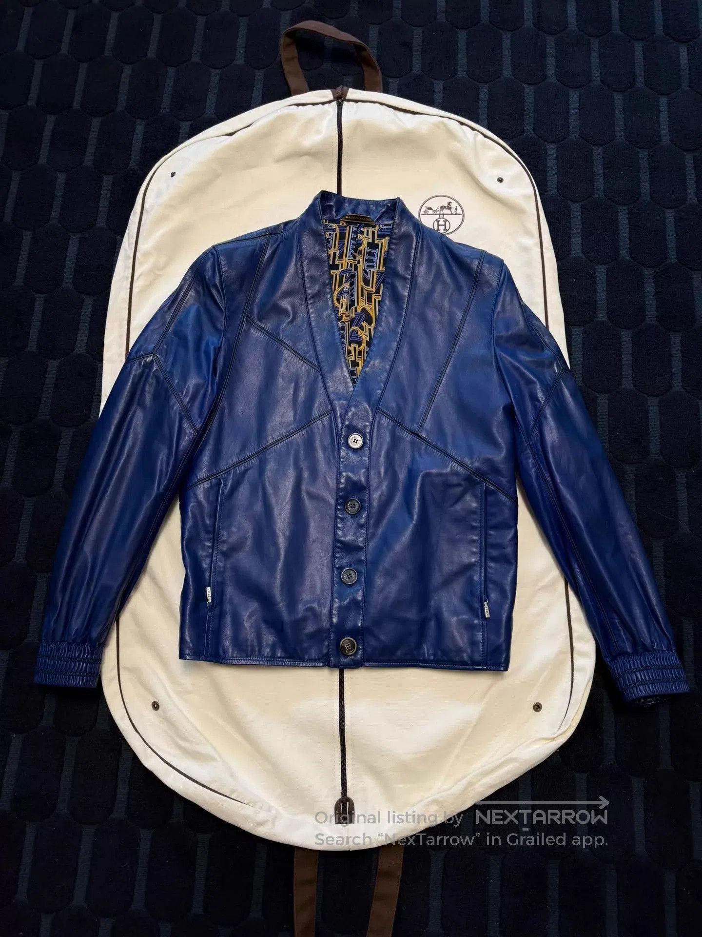 Zilli Blue Leather Jacket with Button Front - Size M. Size US M / EU 48-50 / 2 - 1 Thumbnail
