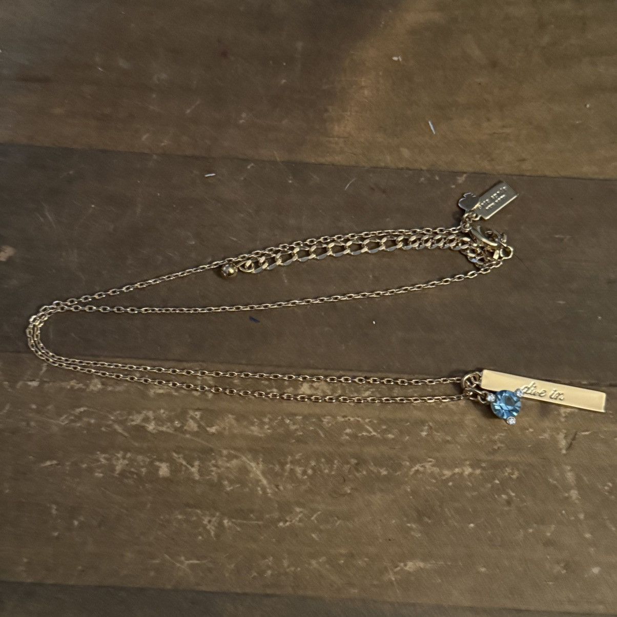 Kate Spade Kate Spade Dive In bar and Aquamarine pendant necklace Size ONE SIZE - 2 Thumbnail