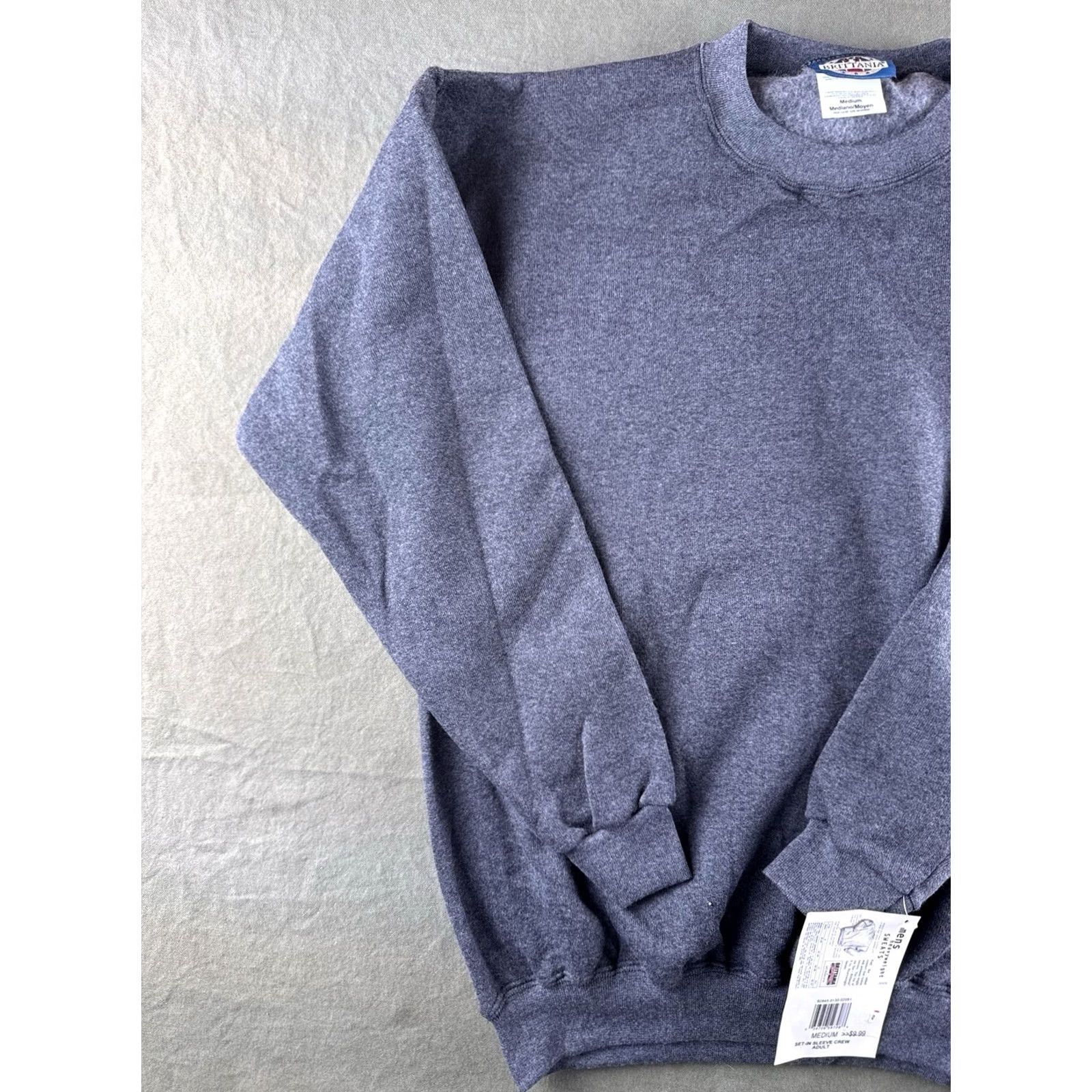 Vintage VINTAGE Britannia Heavyweight Gray Sweatshirt Medium 90s Crewneck Deadstock Mens Size US M / EU 48-50 / 2 - 2 Thumbnail