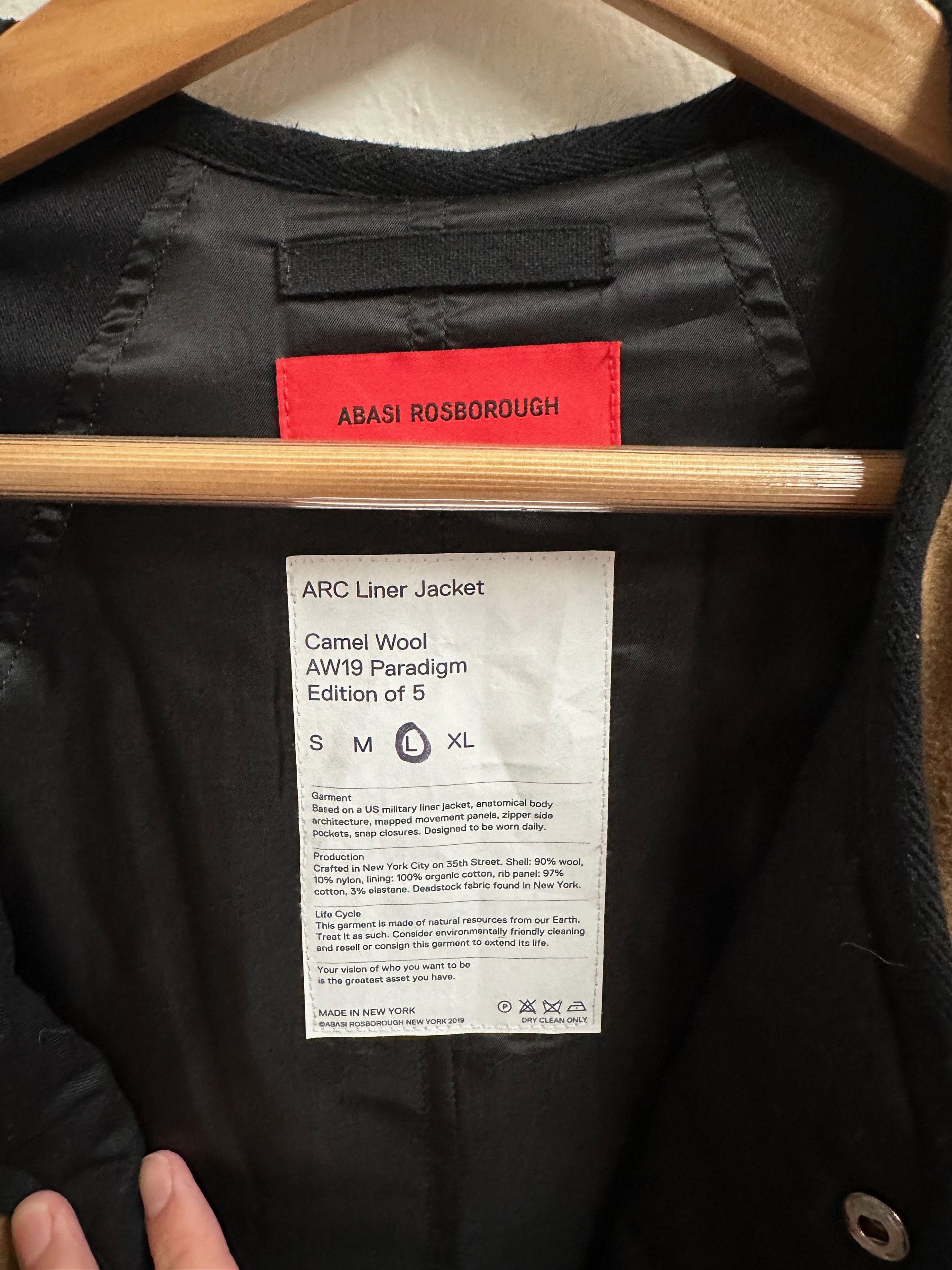 Abasi Rosborough ARC Liner Jacket - Camel Wool Size US L / EU 52-54 / 3 - 3 Thumbnail