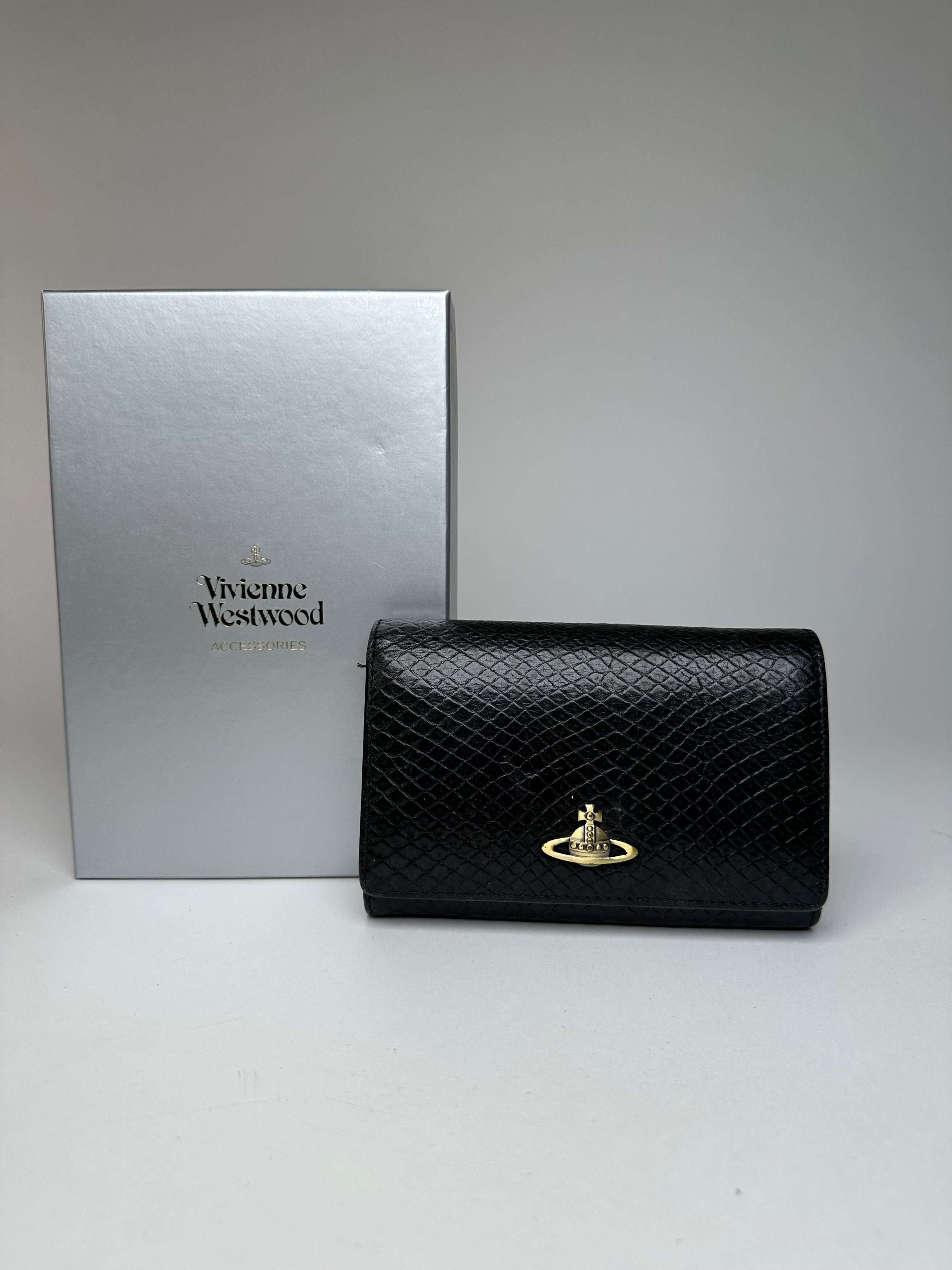 Vivienne Westwood Vintage Snake Emblossed Leather Wallet Black Size ONE SIZE - 1 Thumbnail