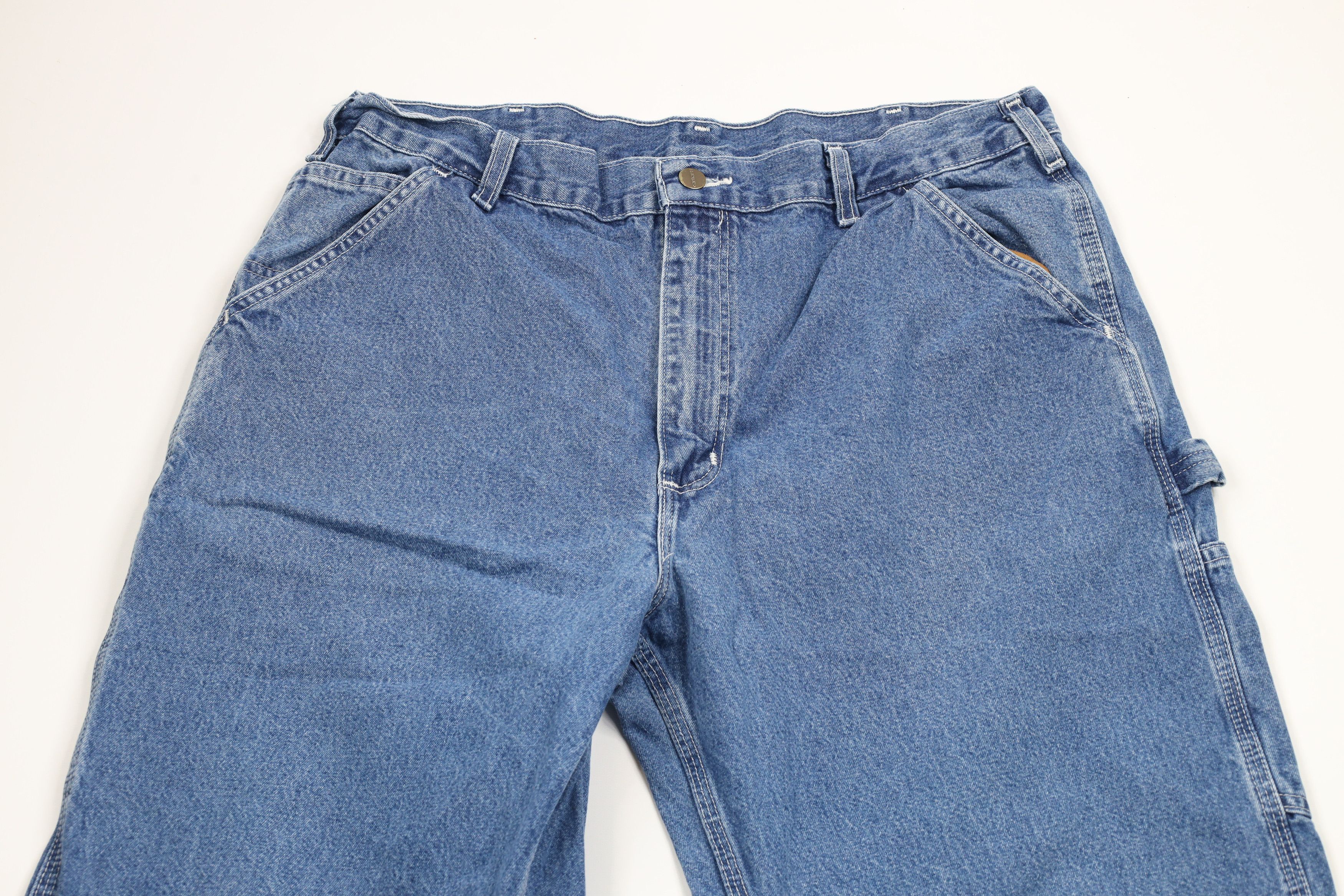 Carhartt × Vintage Vintage Carhartt Out Wide Leg Dungaree Denim Jeans Blue Size US 38 / EU 54 - 2 Thumbnail