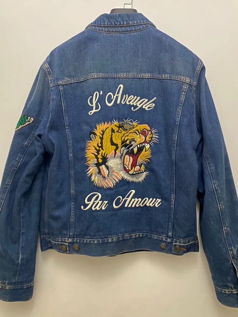 Gucci Gucci Embroidered tiger pattern washed denim thick jacket 2 Size US M / EU 48-50 / 2 - 1 Thumbnail