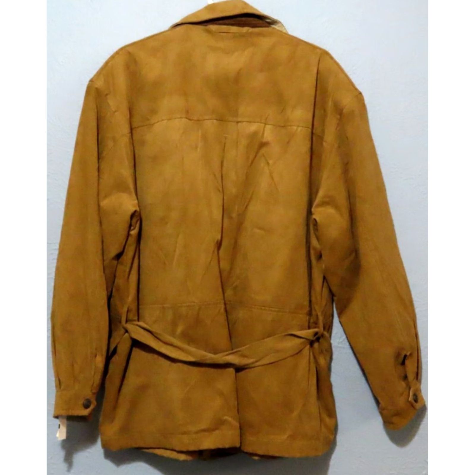 Weatherproof Weatherproof Men's XL Full Zip Belted Faux Suede Brown Jacket Shirt/Bomber Jacket/Softshell Mid-Length Zipper Pockets Classic Fit Size US XL / EU 56 / 4 - 7 Thumbnail
