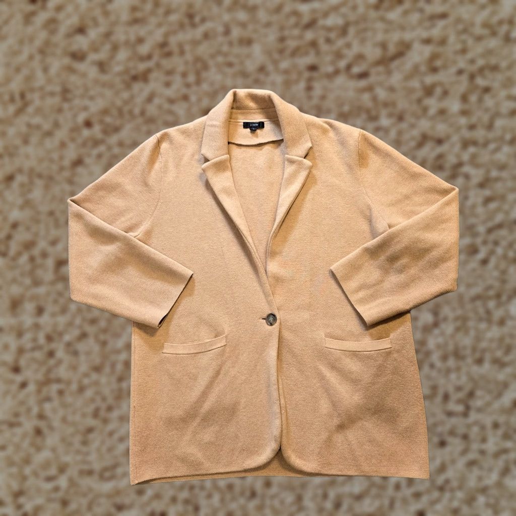 J.Crew J.CREW Sweater Cardigan Womens Large Brown Tan Merino Wool Blend Shirt Size L / US 10 / IT 46 - 1 Thumbnail
