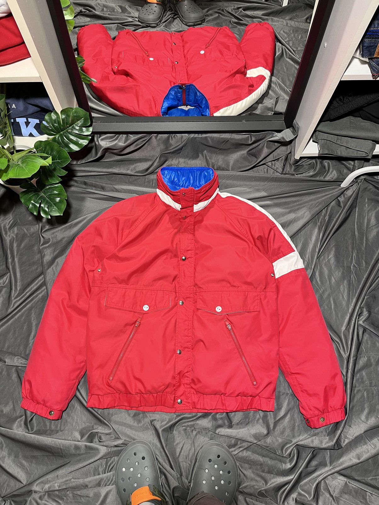 image of Avant Garde x Italian Designers Vintage Moncler Grenoble Down Jacket 90's Luxury France Ski in Red 