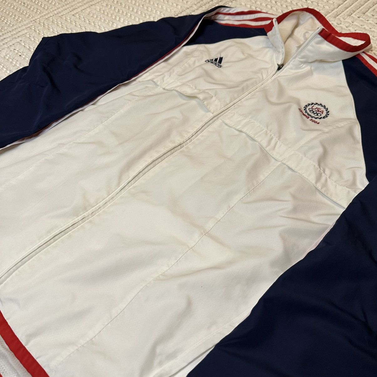 Adidas Rare 2004 Athens USA Windbreaker Jacket Size Large Size US L / EU 52-54 / 3 - 2 Thumbnail