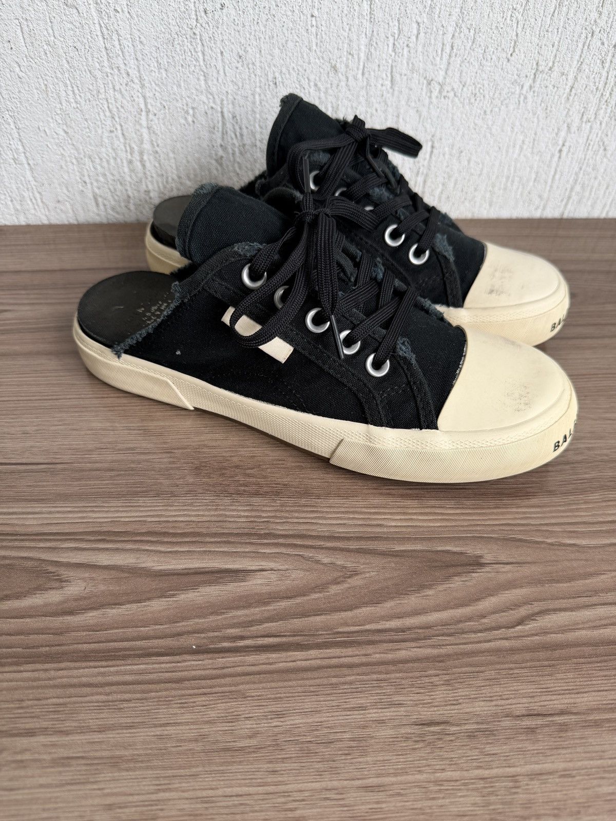 Balenciaga distress paris slip on mules Size US 6.5 / EU 39-40 - 2 Thumbnail