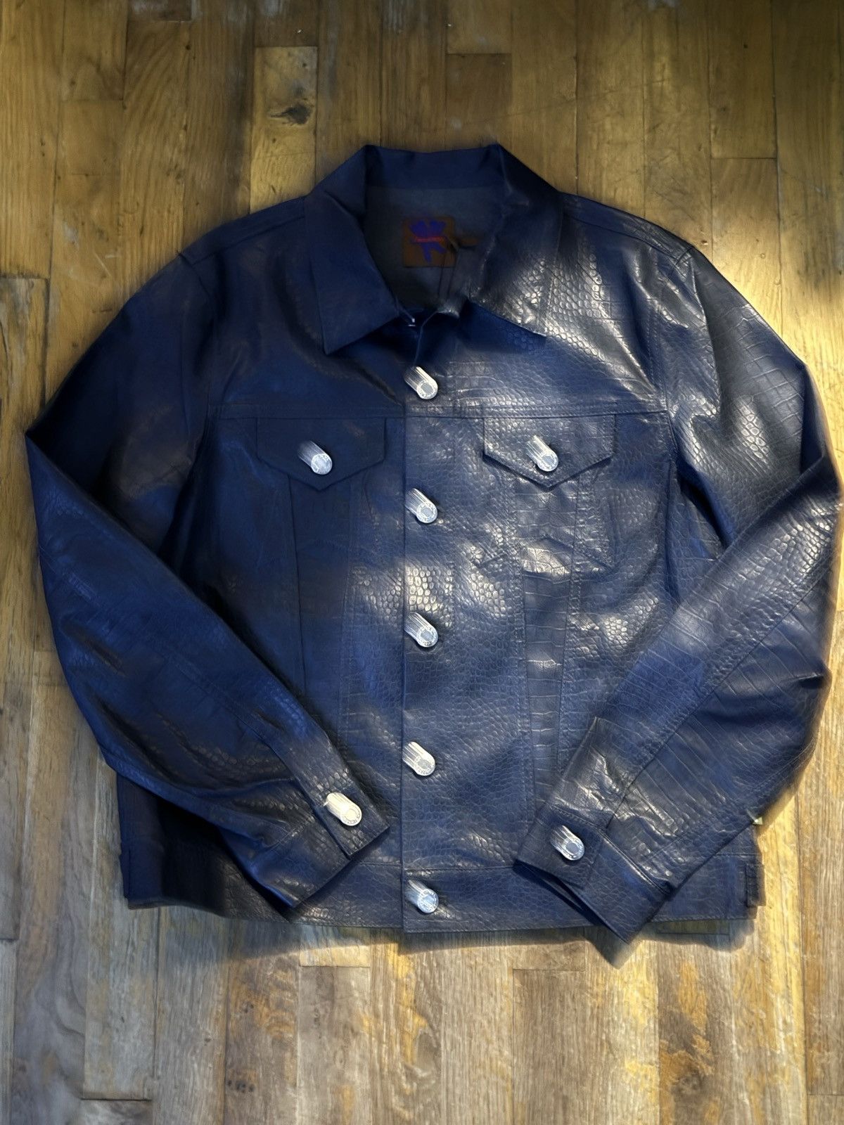 Heaven by Marc Jacobs × Marc Jacobs Marc Jacobs Heaven Navy Croc-Embossed Jacket Size US M / EU 48-50 / 2 - 4 Thumbnail