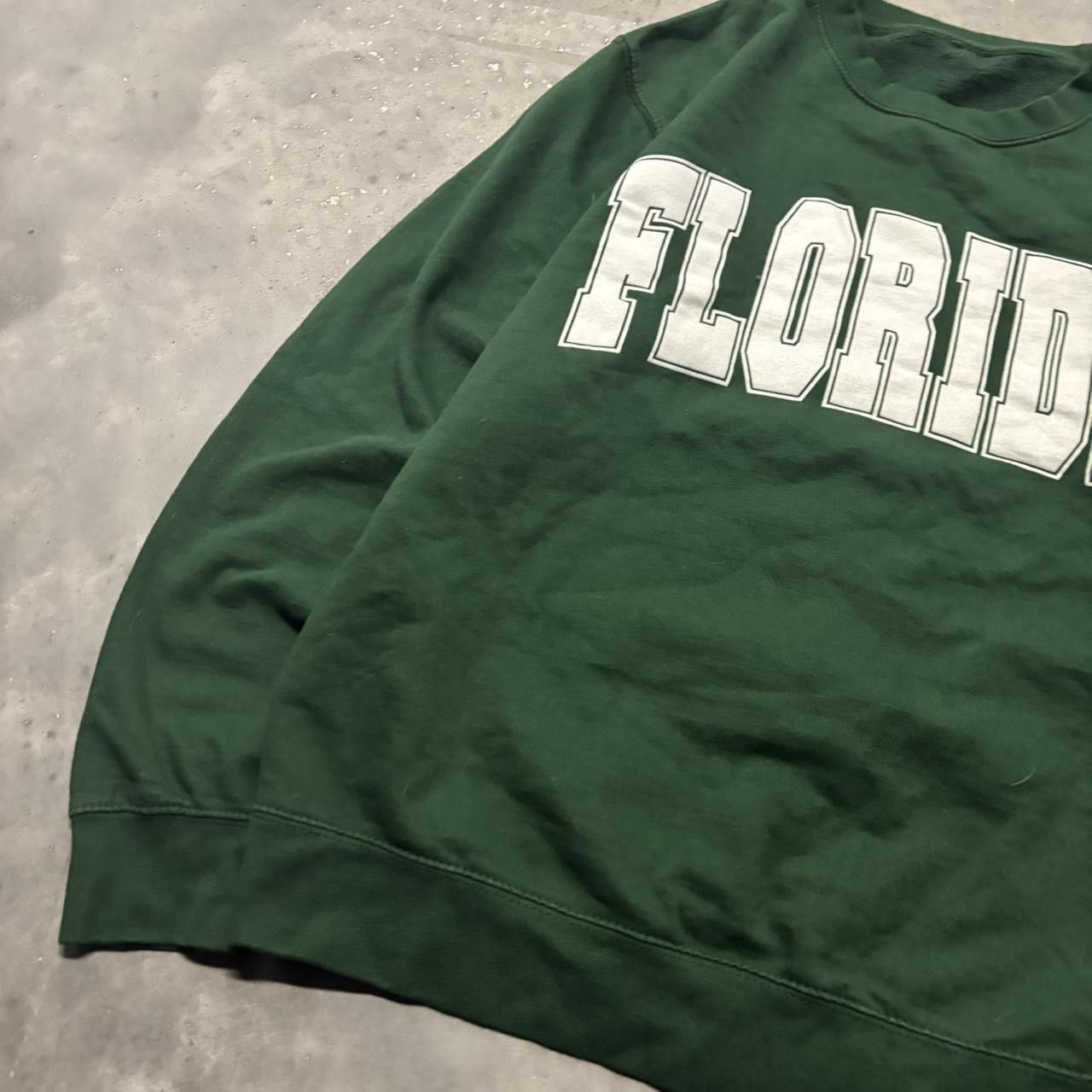 Japanese Brand × Vintage Crazy Vintage Y2K/2000s Forest Green Florida Spellout Streetwear Essential Crewneck! Size US M / EU 48-50 / 2 - 3 Thumbnail
