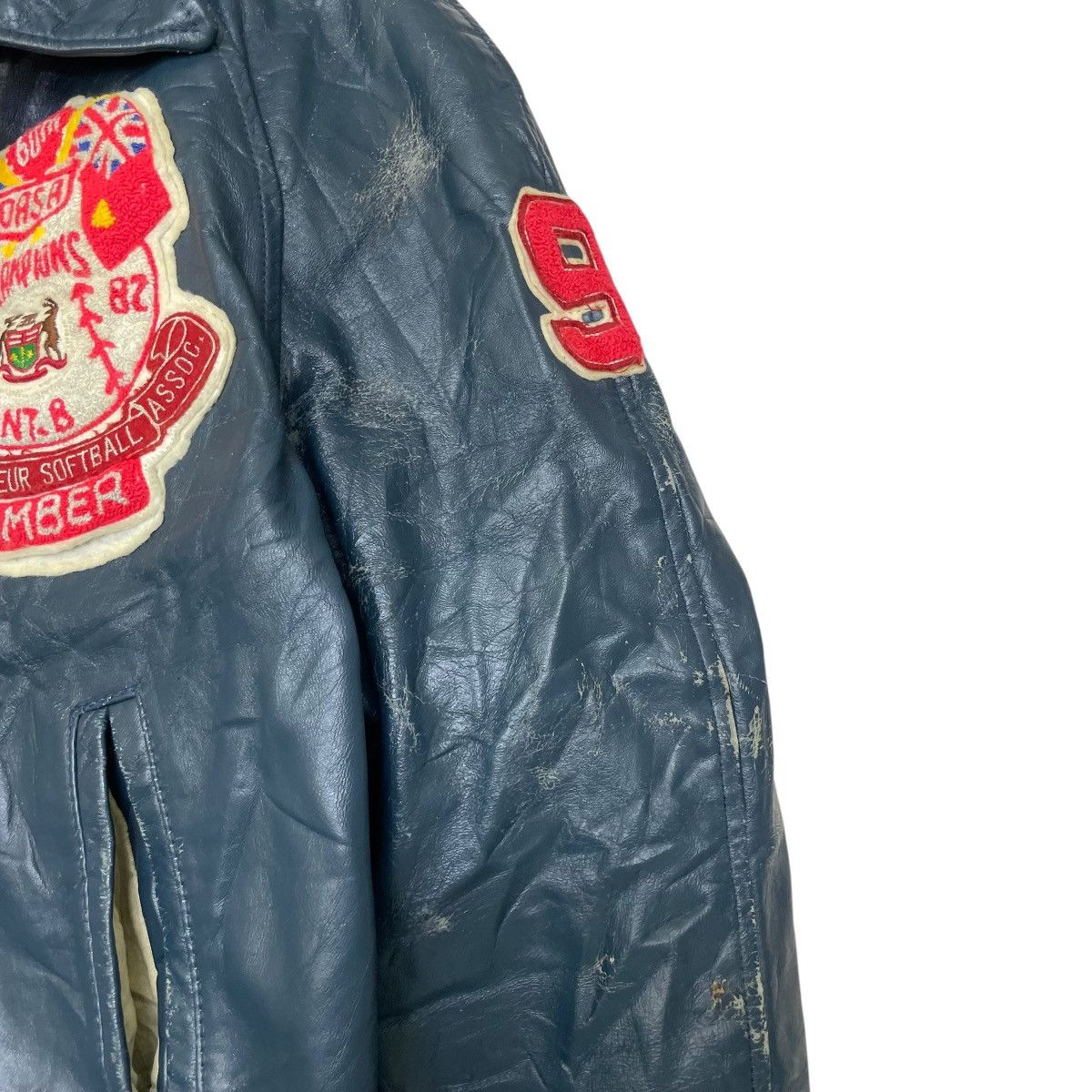 Avirex 🔥 vintage 80s Comber Oasa Softball leather varsity Jacket Size US L / EU 52-54 / 3 - 17 Thumbnail
