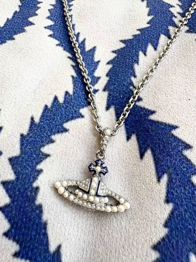 Vivienne Westwood Pearl Saturn Necklace - dmc