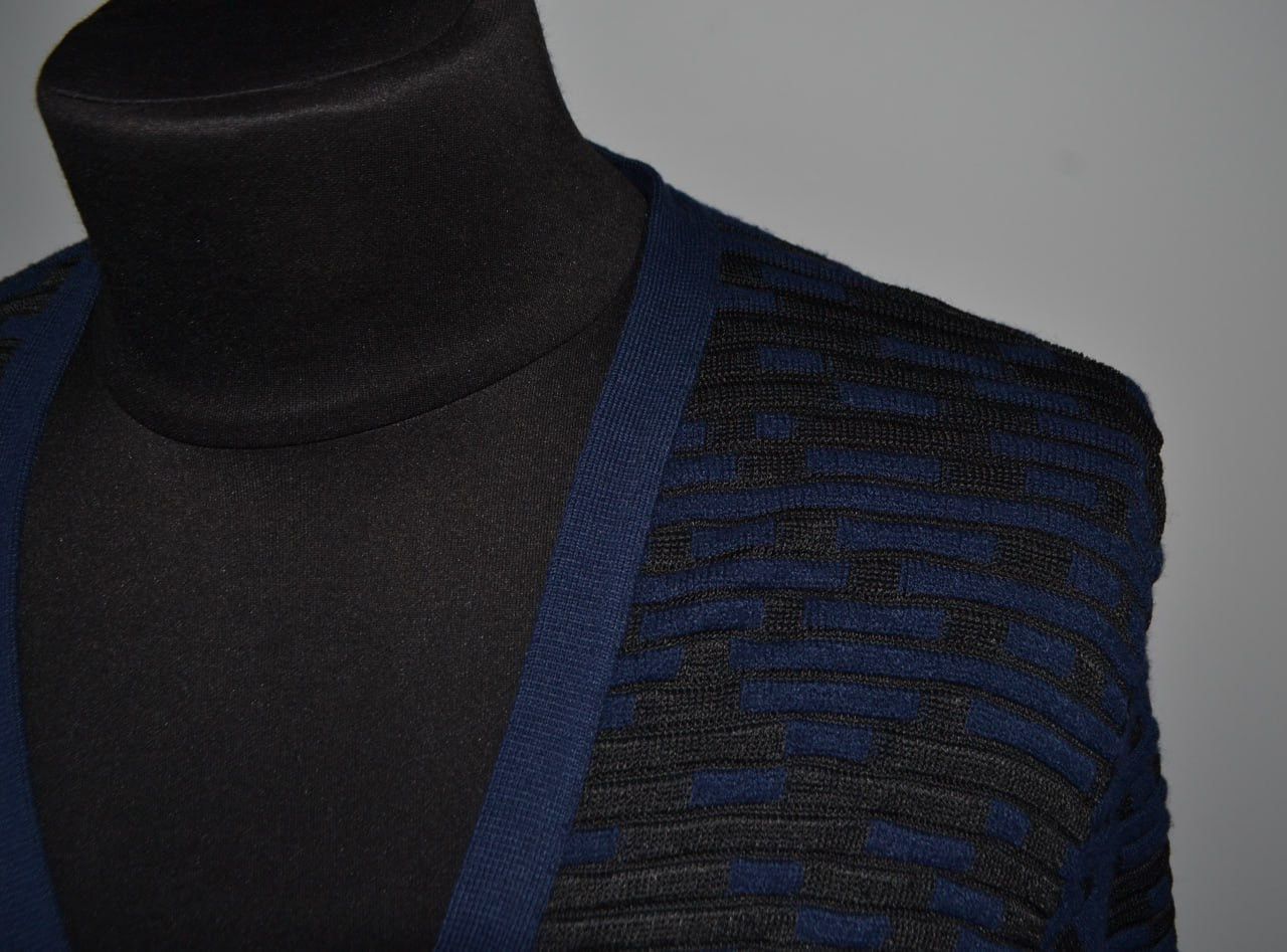 Versace Versace collection Sweater Cardigan V-Neck Blue Size M Size US M / EU 48-50 / 2 - 2 Thumbnail