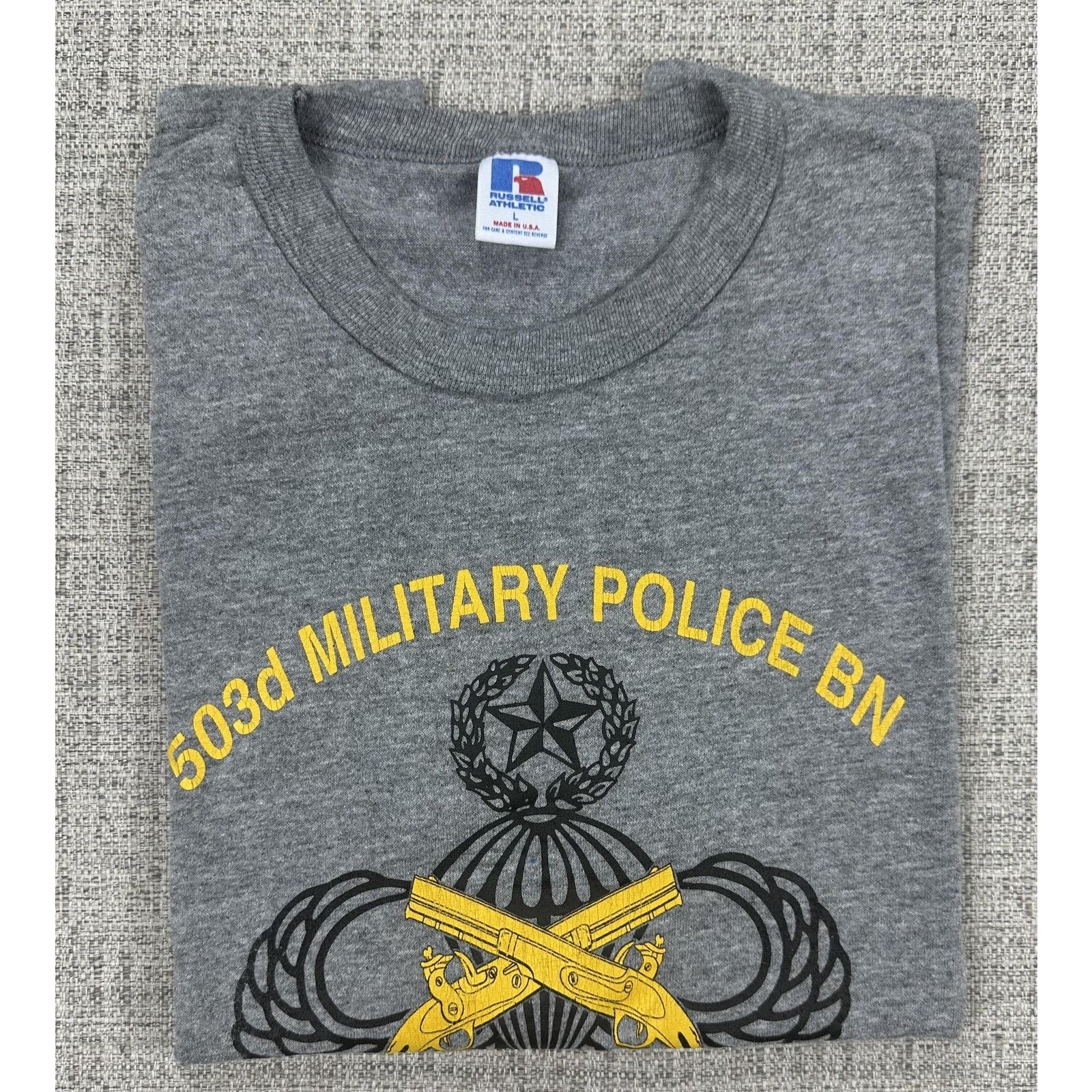 Russell Athletic 503d Military Police Shirt Sz L Gray Airborne Army Russell Size US L / EU 52-54 / 3 - 12 Thumbnail