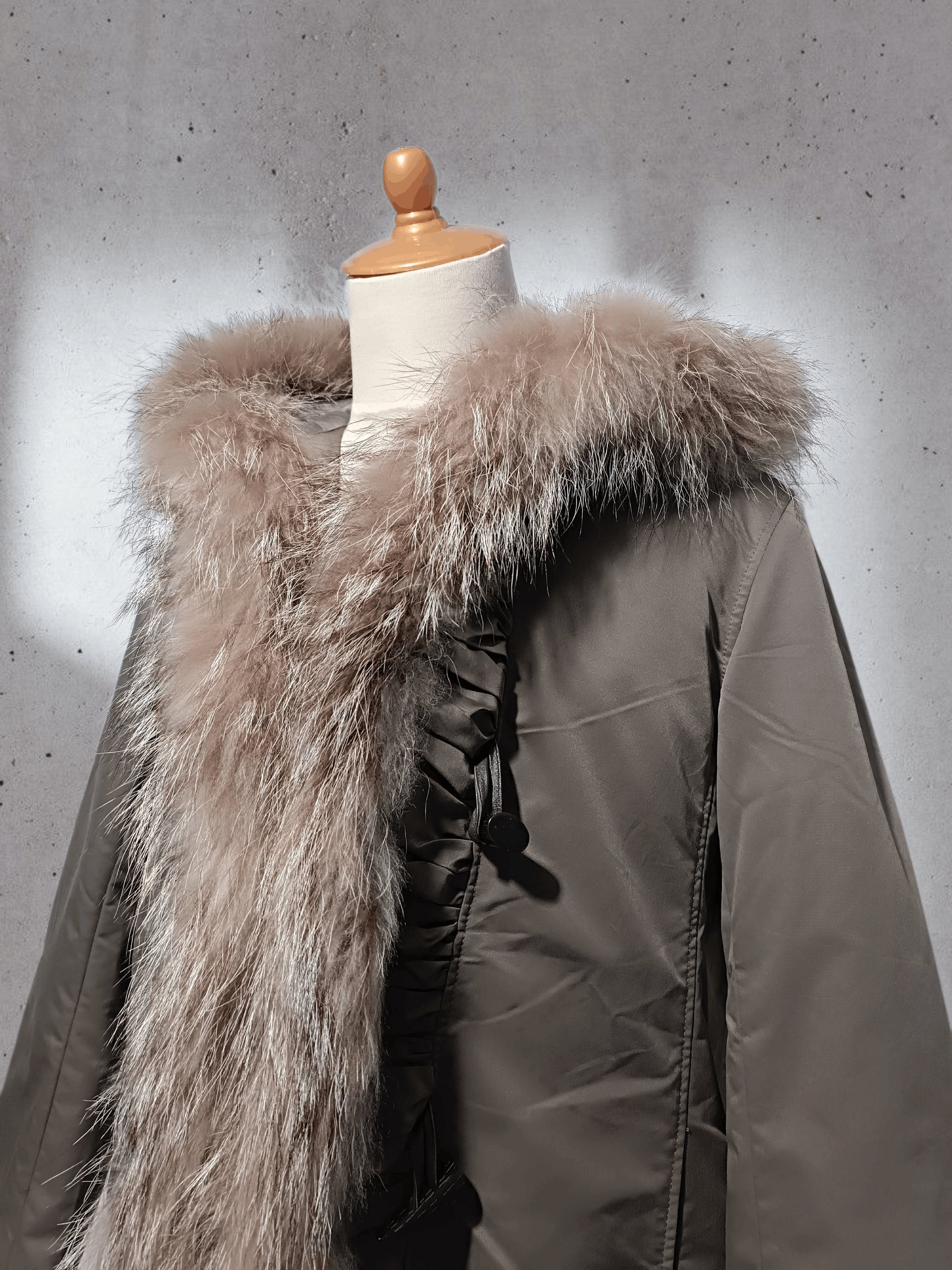 Japanese Brand Fox Fur Trim Parka Jacket Green Army Size M / US 6-8 / IT 42-44 - 3 Thumbnail