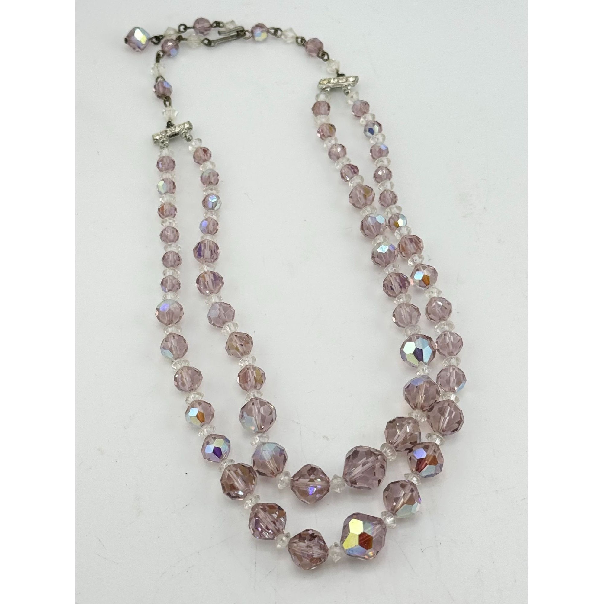 Vintage Vintage purple crystal beaded double strand necklace Size ONE SIZE - 5 Thumbnail