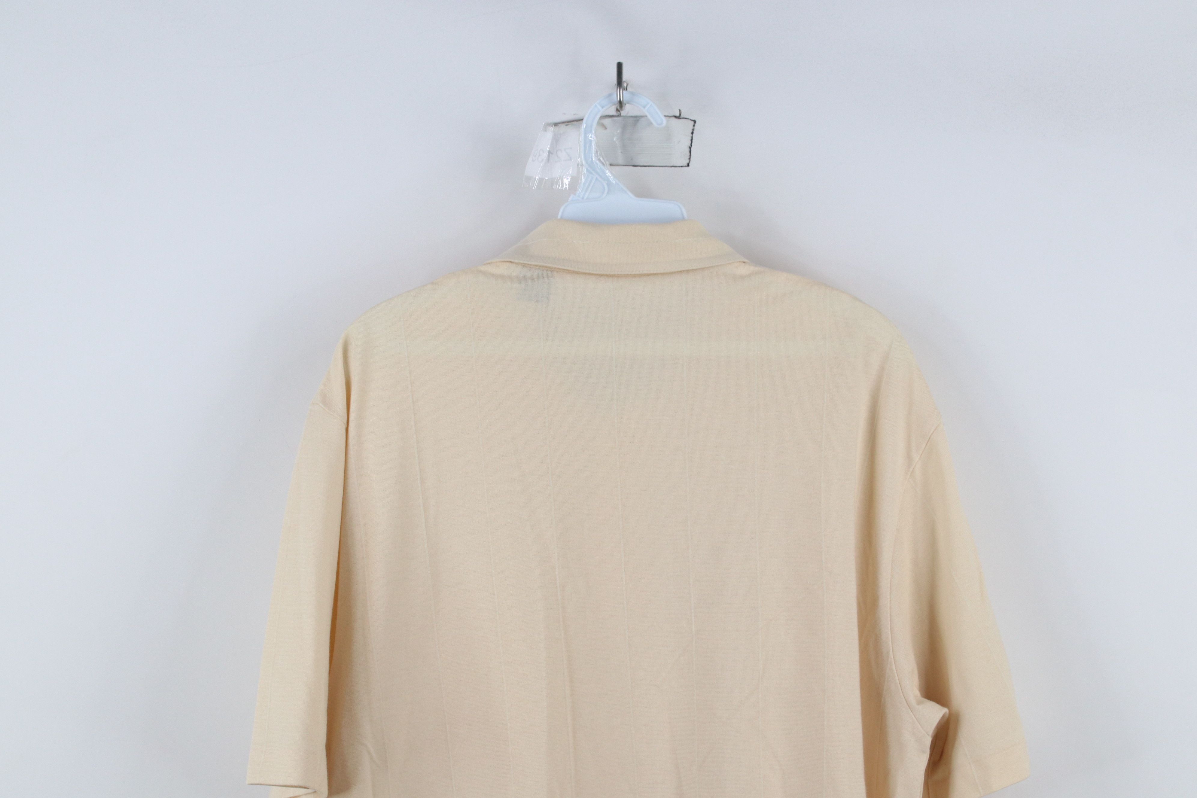 Vintage Vintage 80s 90s Streetwear Sheer Knit Polo Shirt Beige Size US L / EU 52-54 / 3 - 10 Thumbnail